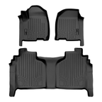SMARTLINER Custom Fit Floor Liners Compatible With 2020-2025 Chevrolet Silverado 2500 HD | 3500 HD (Crew Cab|Vinyl Flooring|1st Row Bench Seats|Without Over the Hump Coverage|with 2nd Row Underseat Storage)