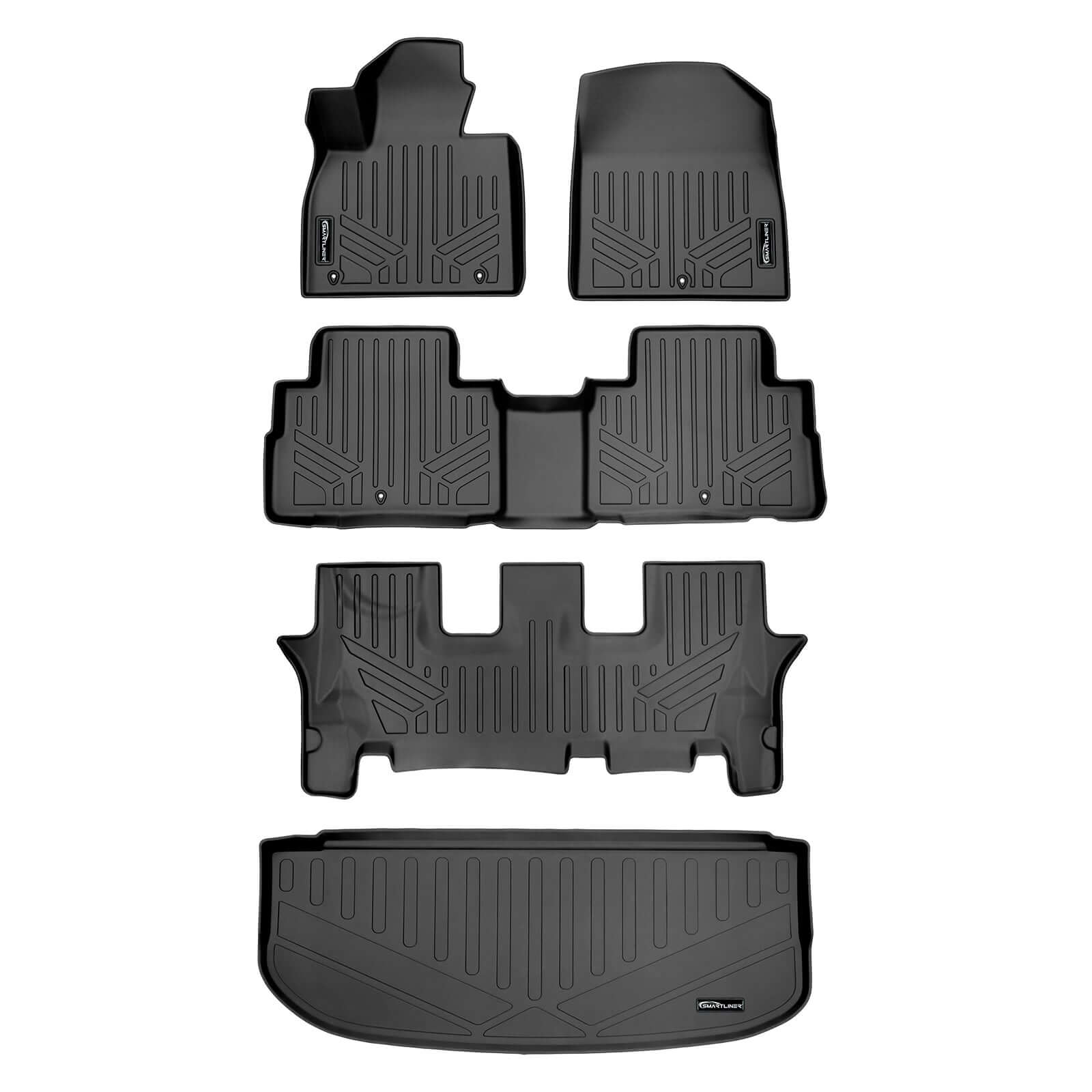 SMARTLINER Custom Fit Floor Liners For 2020-2025 Hyundai Palisade with 2nd Row Bench Seat