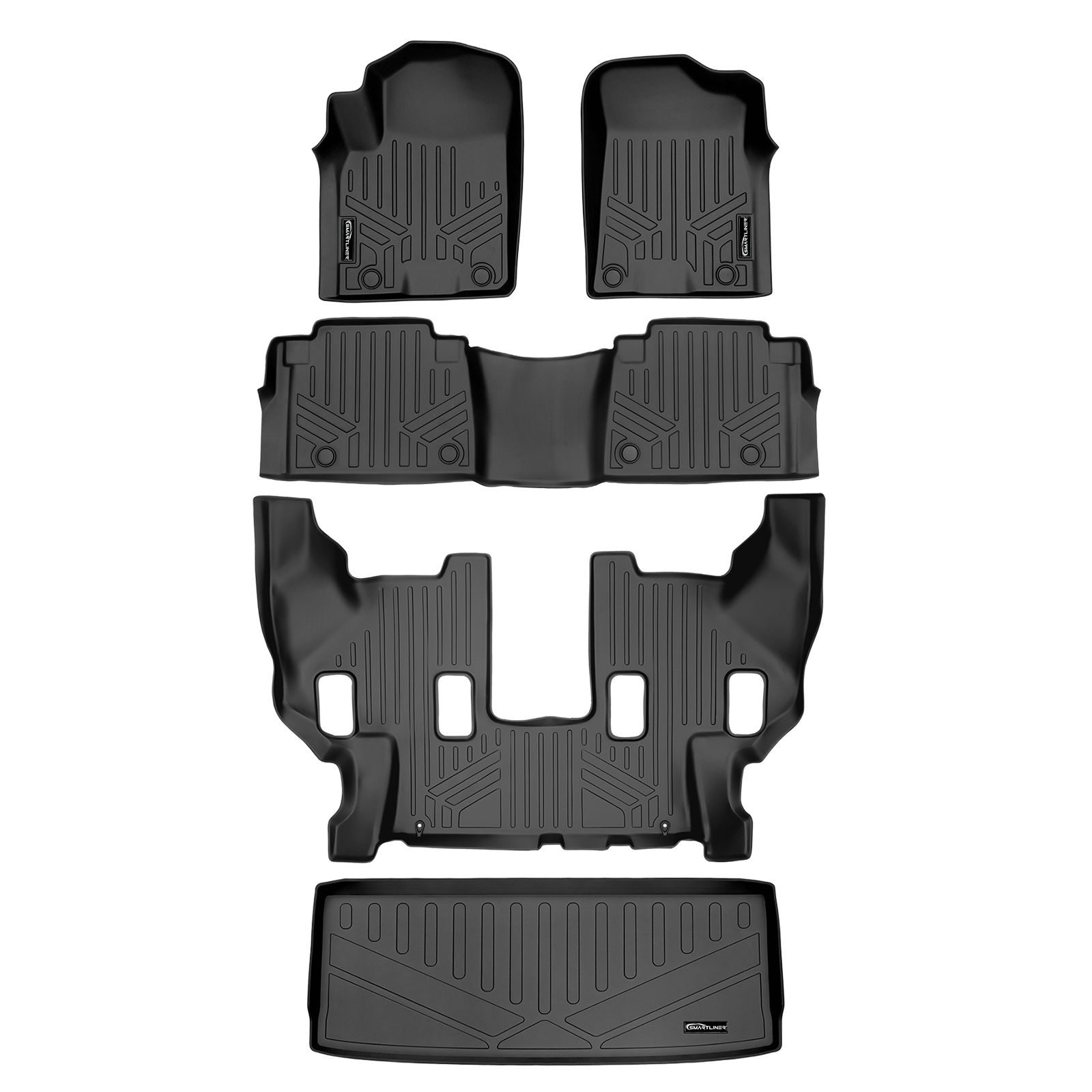 SMARTLINER Custom Fit Floor Liners For 2019-2024 Infiniti QX80/ 2019-2024 Nissan Armada With Bucket Seats & Center Console Only