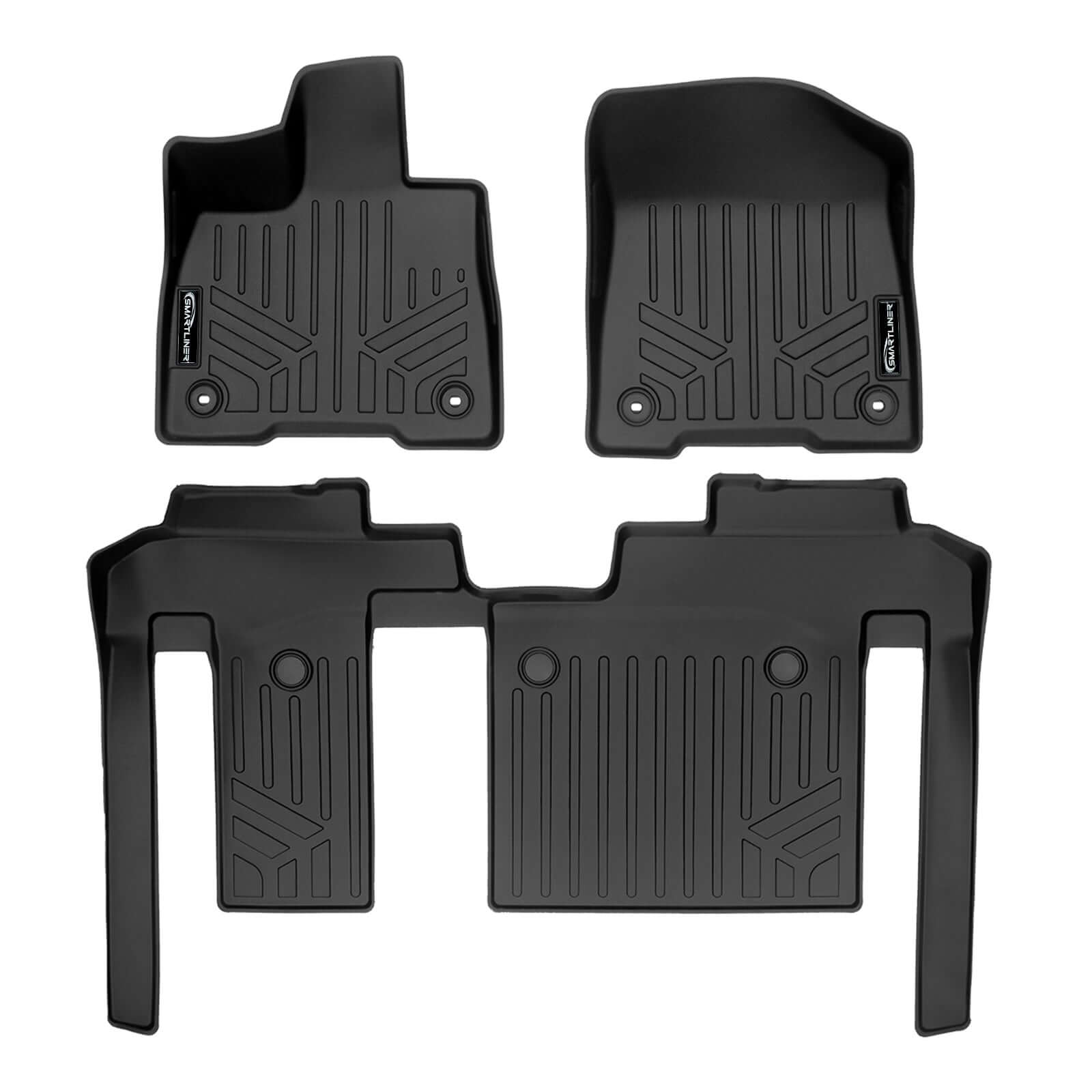 SMARTLINER Custom Fit Floor Liners For 2021-2025 Toyota Sienna with 2nd Row Bench Seat no Spare Tire