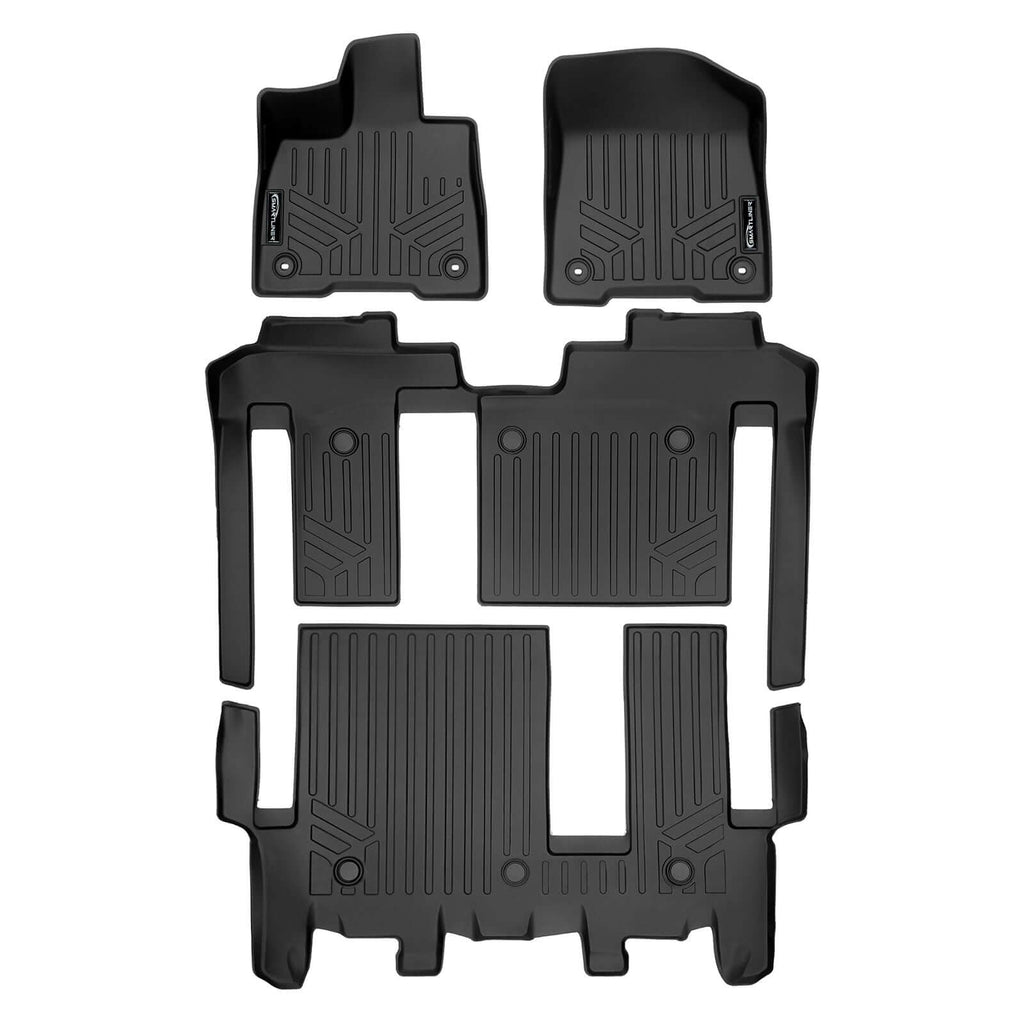 SMARTLINER Custom Fit Floor Liners For 2021-2025 Toyota Sienna with 2nd Row Bench Seat no Spare Tire