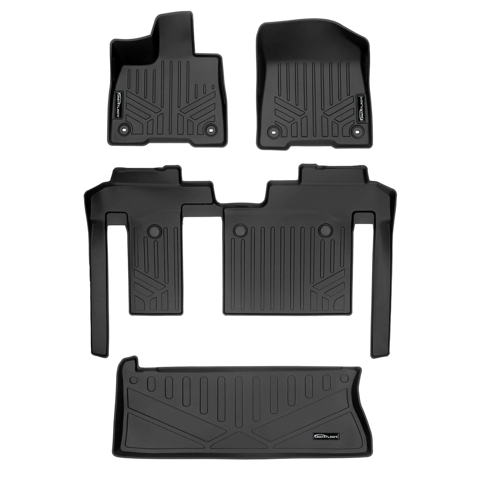 SMARTLINER Custom Fit Floor Liners For 2021-2025 Toyota Sienna with 2nd Row Bench Seat
