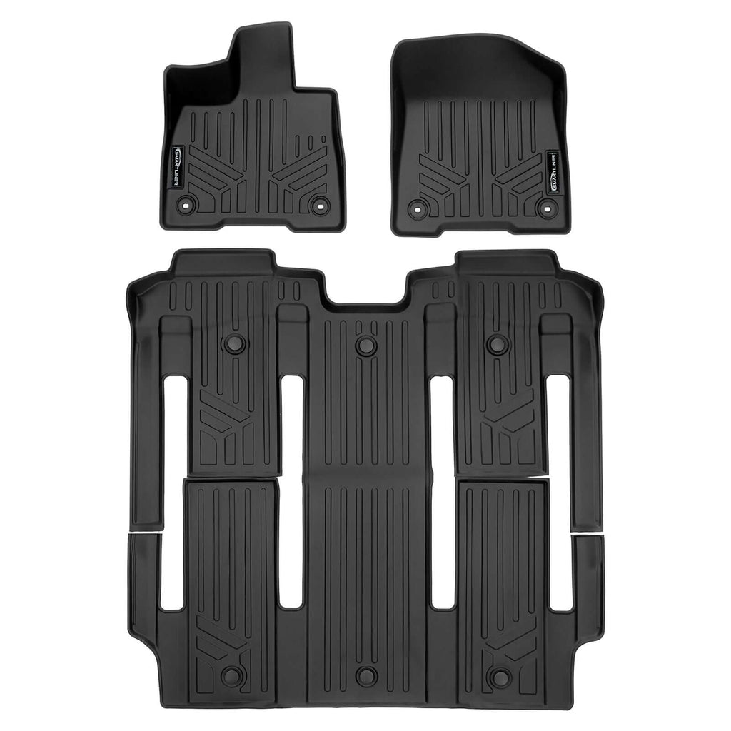 SMARTLINER Custom Fit Floor Liners For 2021-2025 Toyota Sienna with 2nd Row Bucket Seats no Spare Tire