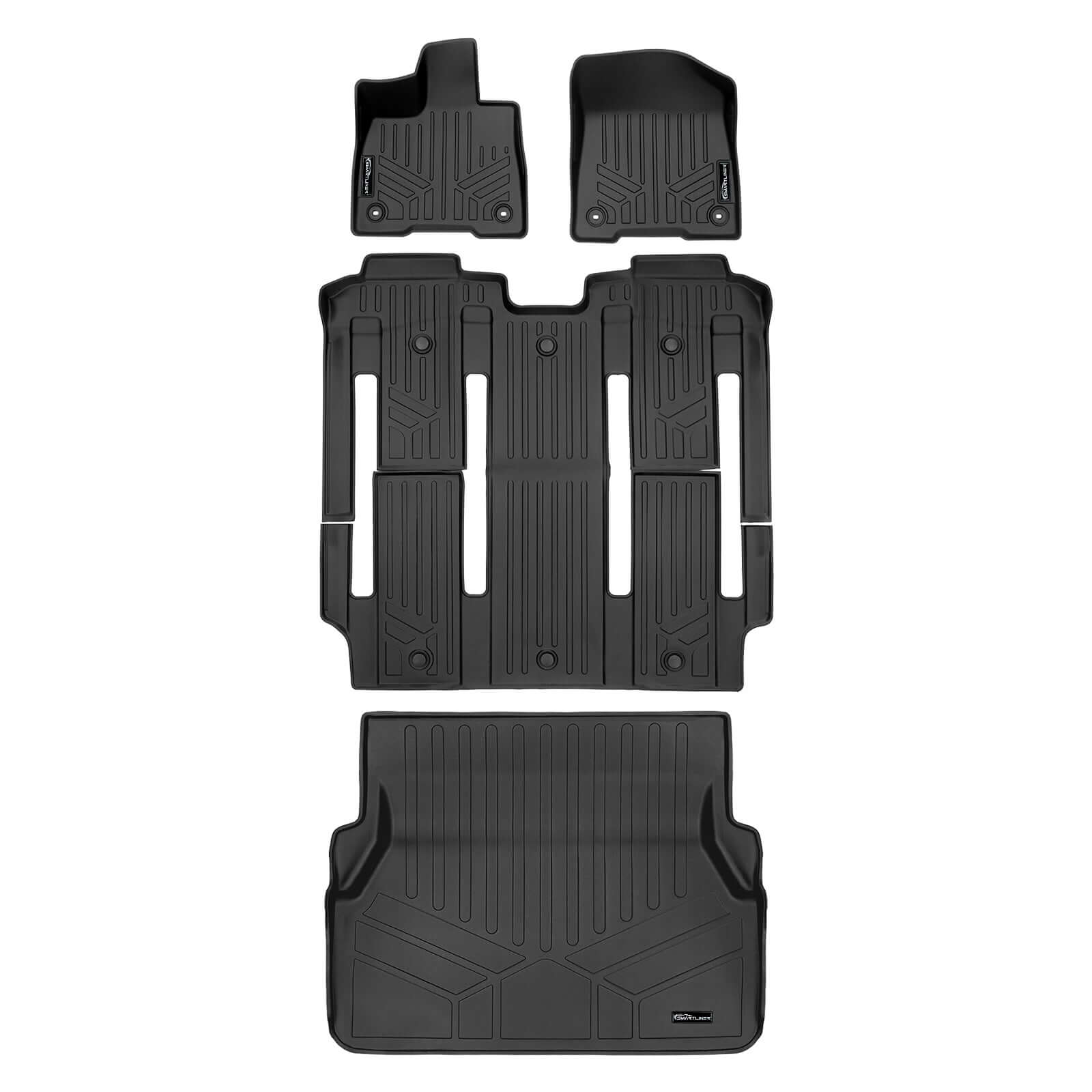 SMARTLINER Custom Fit Floor Liners For 2021-2025 Toyota Sienna with 2nd Row Bucket Seats no Spare Tire