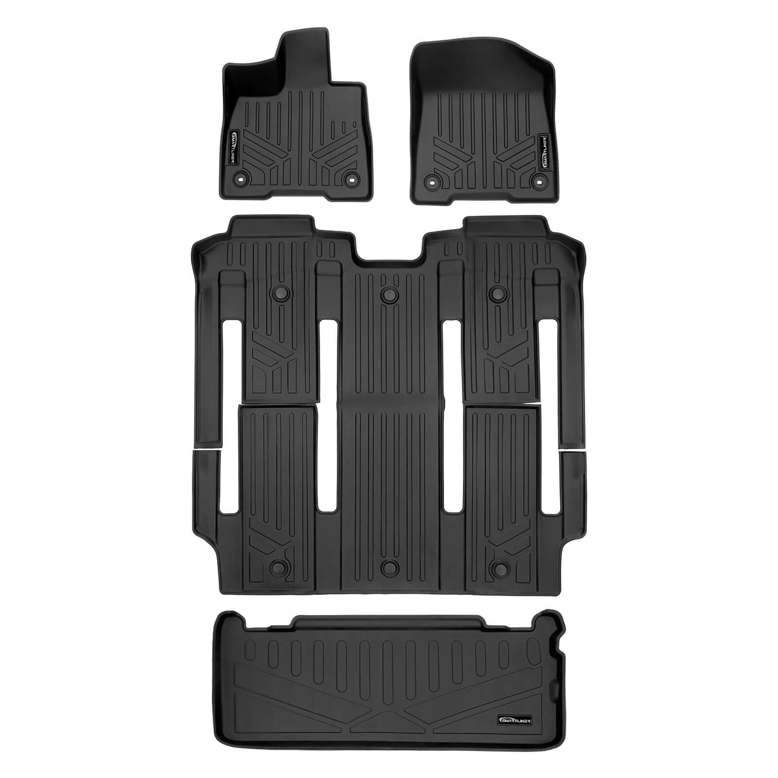 SMARTLINER Custom Fit Floor Liners For 2021-2025 Toyota Sienna with 2nd Row Bucket Seats no Spare Tire