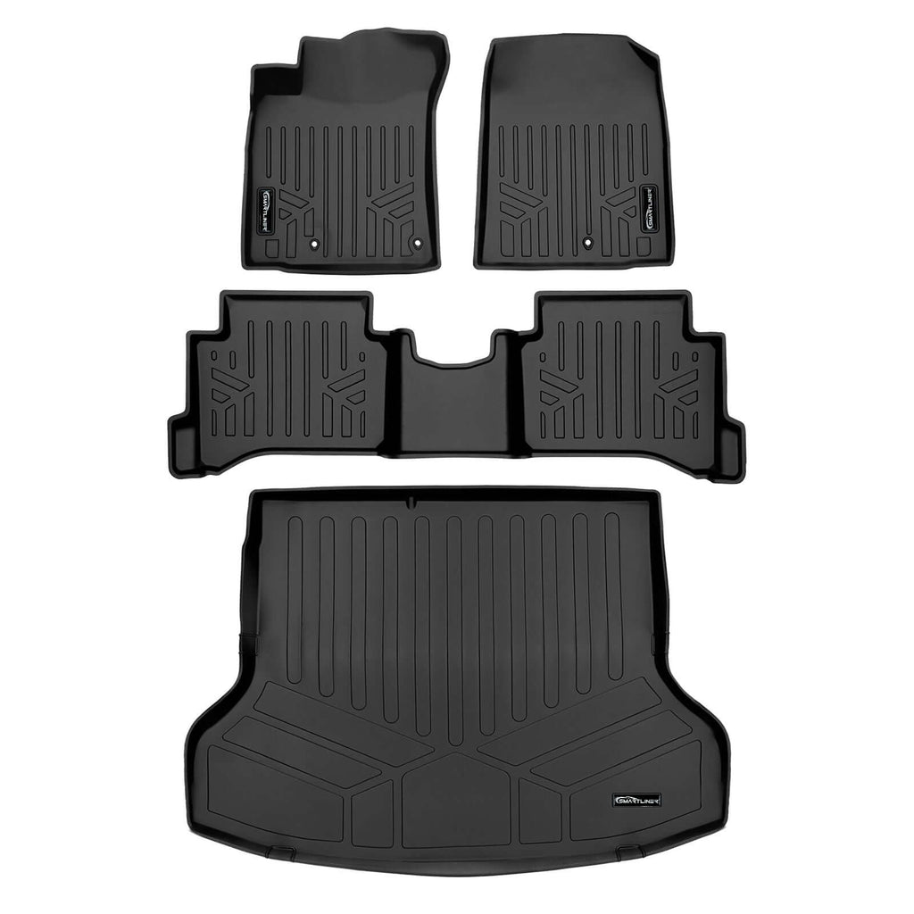 SMARTLINER Custom Fit Floor Liners For 2019-2022 Hyundai Ioniq Hybrid Blue Trim no Subwoofer in Cargo Area (Does Not Fit Electric Models)
