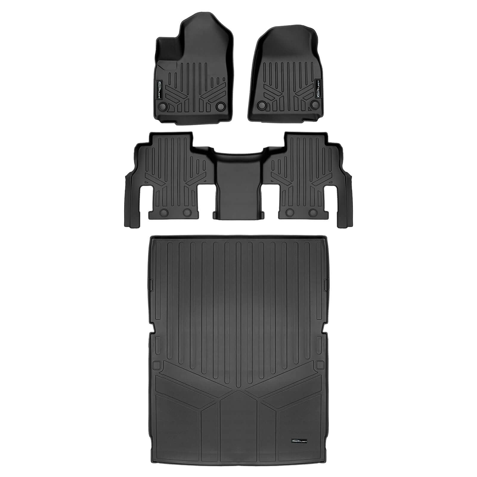SMARTLINER Custom Fit Floor Liners For 2023-2025 Jeep Wagoneer L (8 Passenger Model)