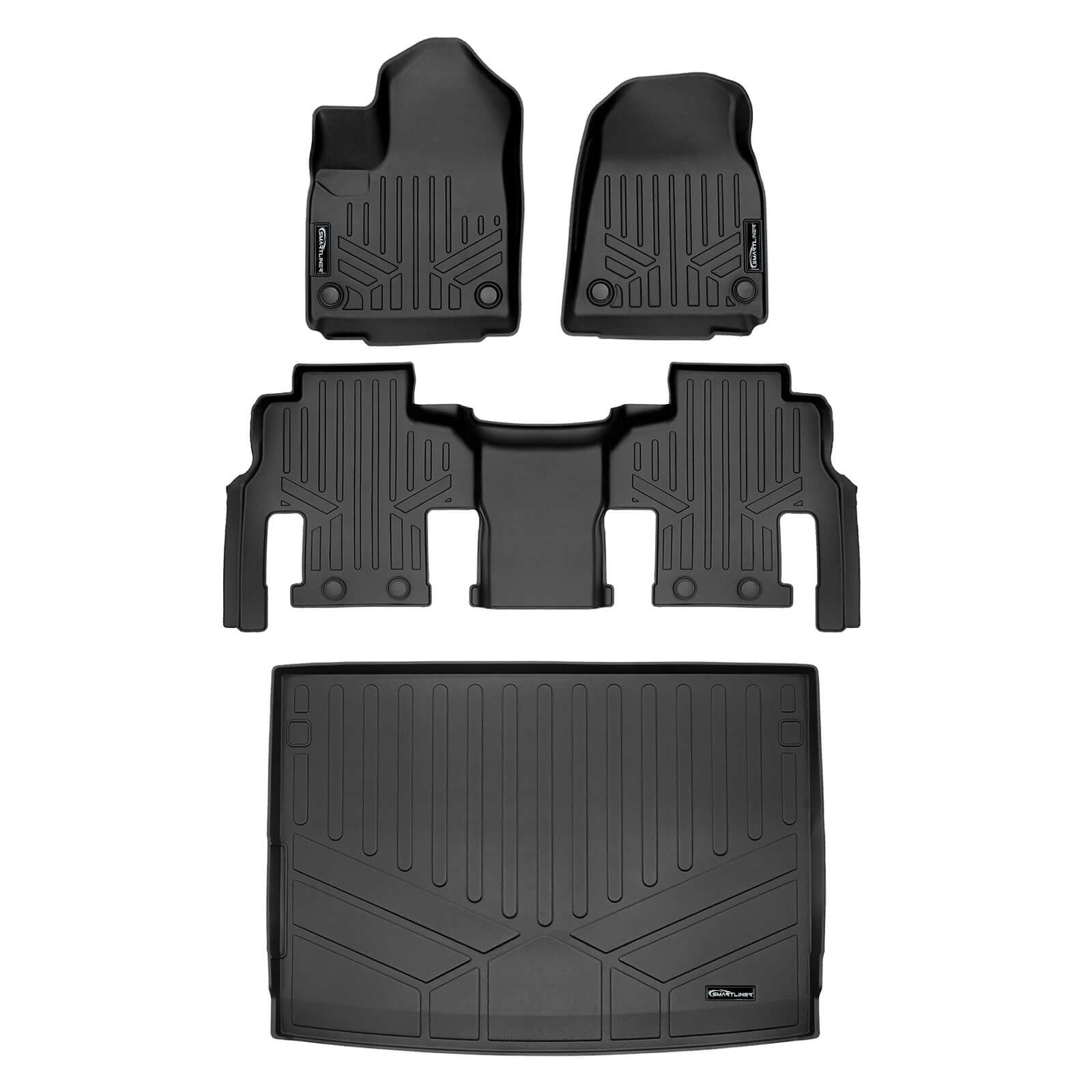 SMARTLINER Custom Fit Floor Liners For 2023-2025 Jeep Grand Wagoneer L (8 Passenger Model)