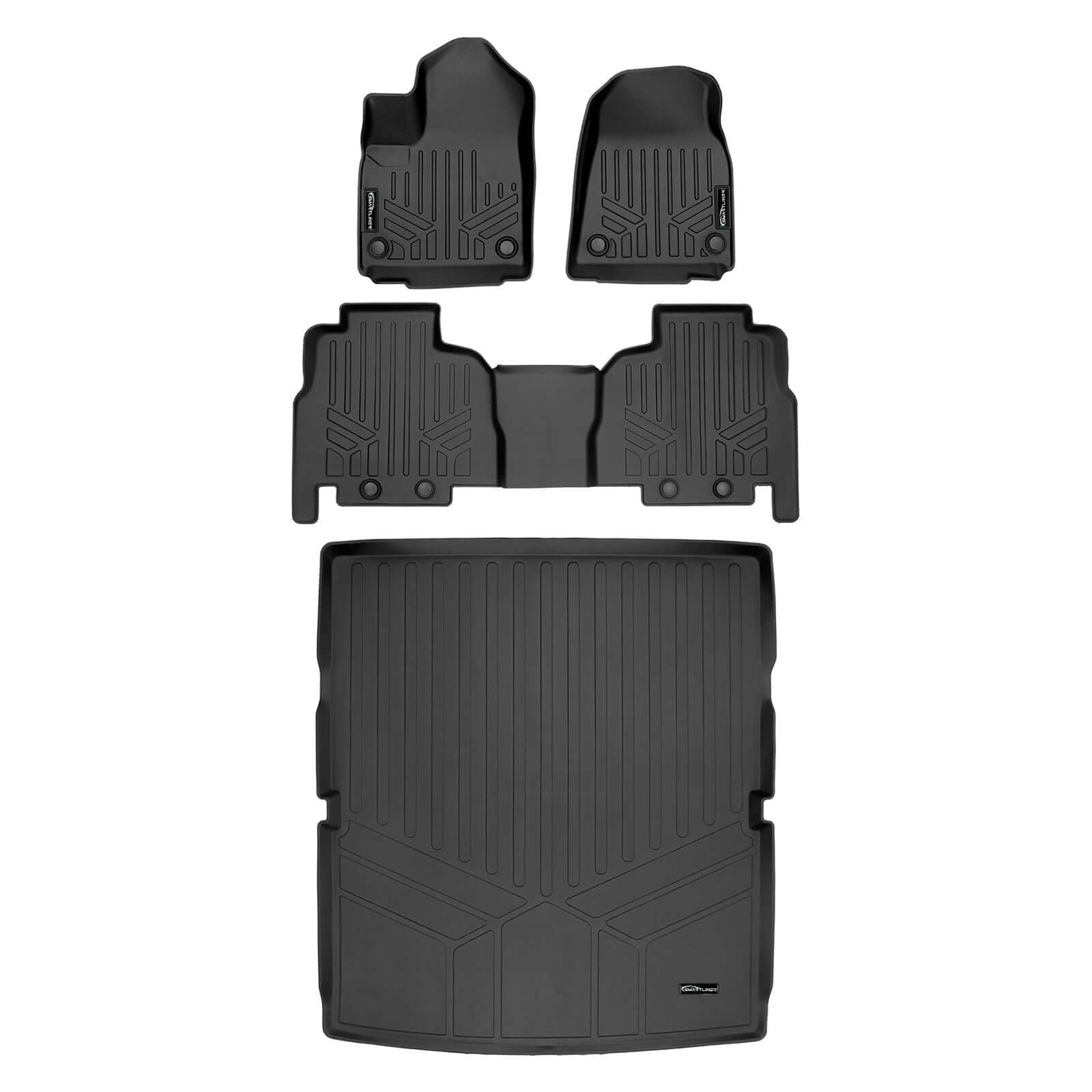 SMARTLINER Custom Fit Floor Liners For 2022-2025 Jeep Wagoneer (8 Passenger Model)