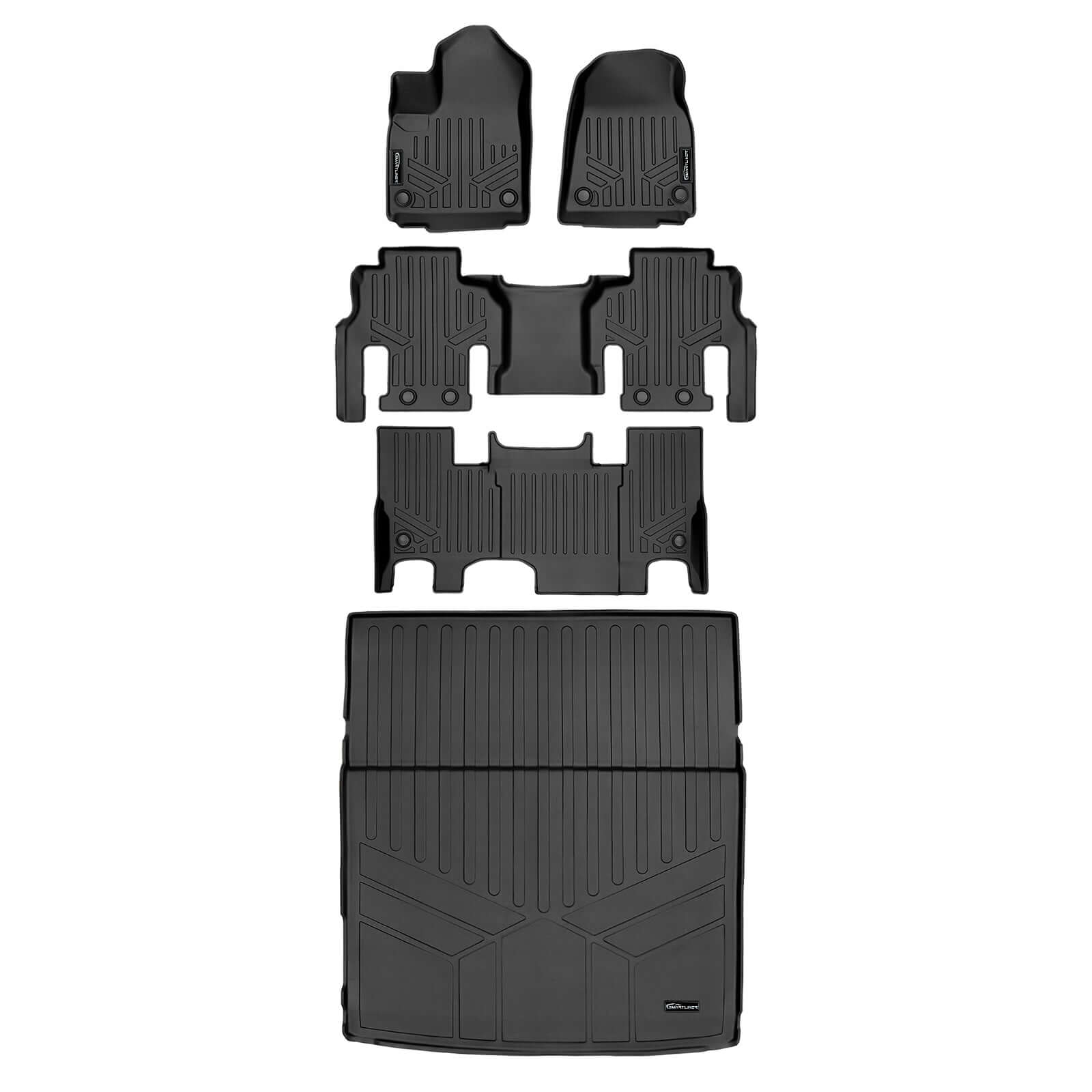 SMARTLINER Custom Fit Floor Liners For 2022-2025 Jeep Grand Wagoneer (7 Passenger Model)