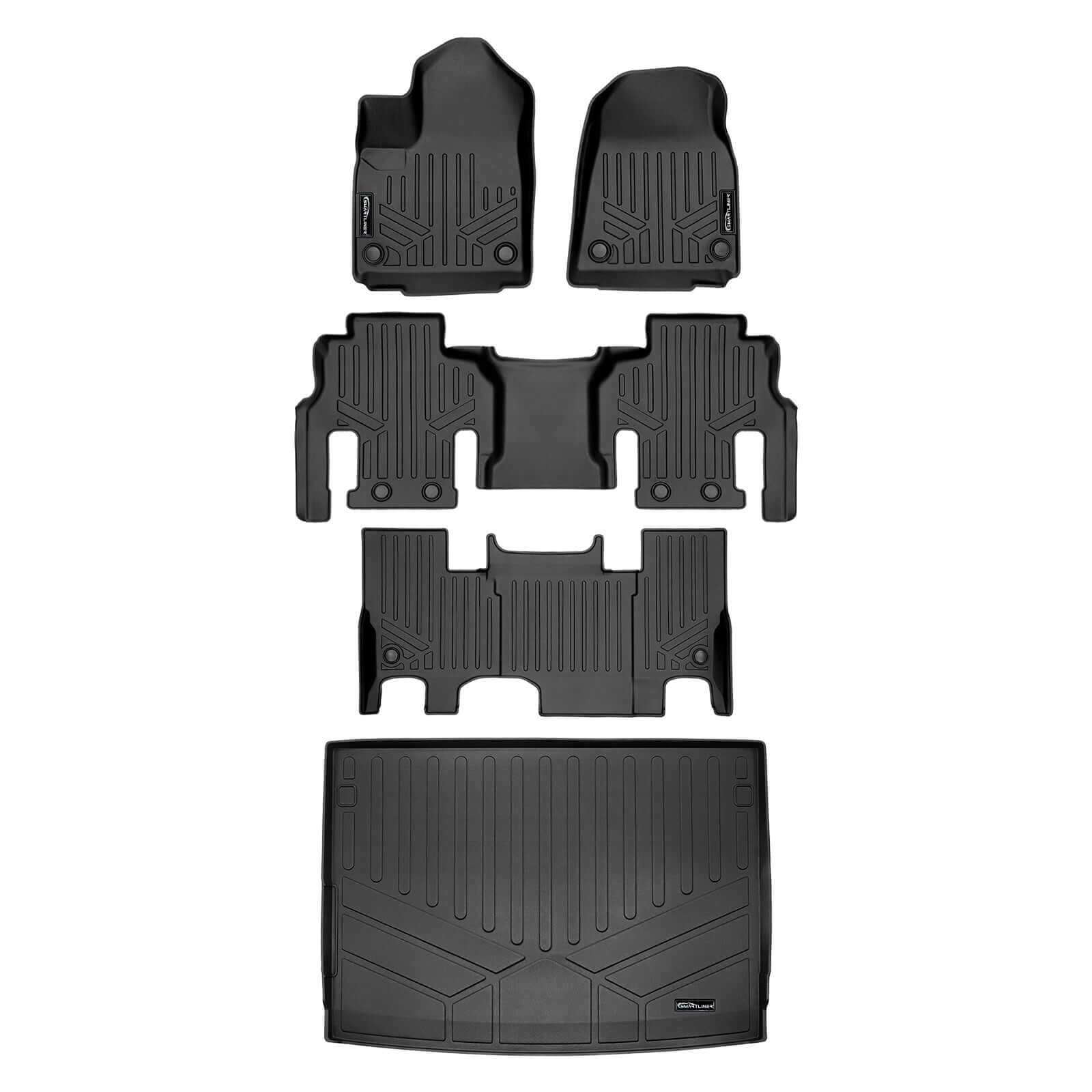 SMARTLINER Custom Fit Floor Liners For 2023-2025 Jeep Wagoneer L (7 Passenger Model)