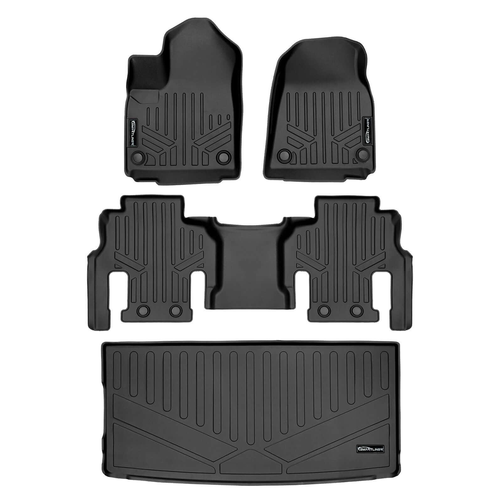 SMARTLINER Custom Fit Floor Liners For 2022-2025 Jeep Grand Wagoneer (7 Passenger Model)