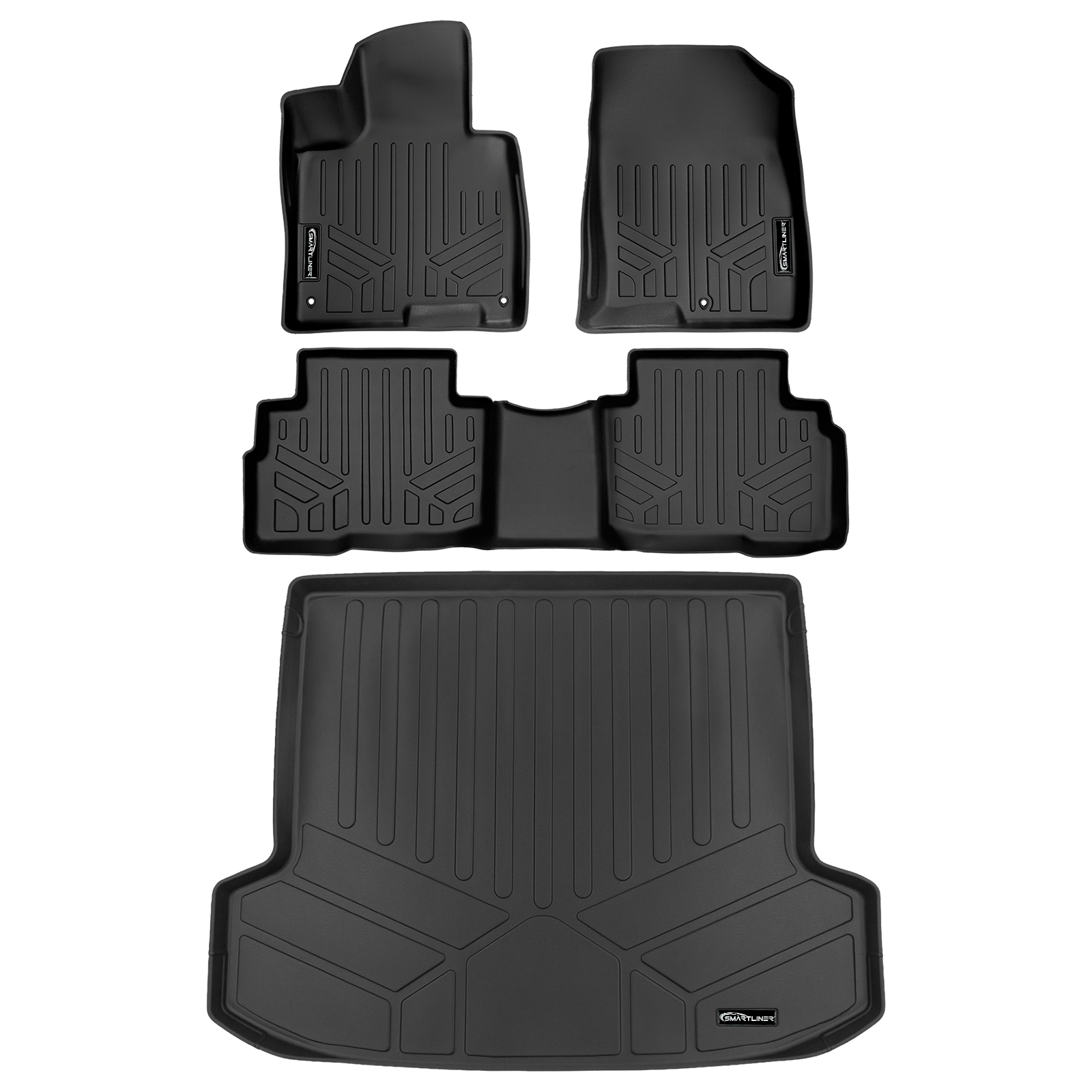 SMARTLINER Custom Fit Floor Liners For 2023-2025 Kia Sportage Hybrid Models without Subwoofer in Cargo Area