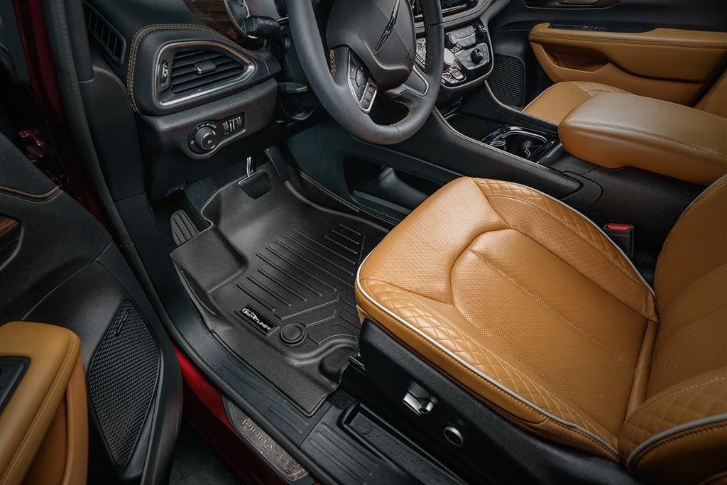 SMARTLINER Custom Fit Black 3 Row Liner Set & Cargo Liner Behind 3rd Row Compatible With 2021-2025 Chrysler Pacifica  (Fits Limited)