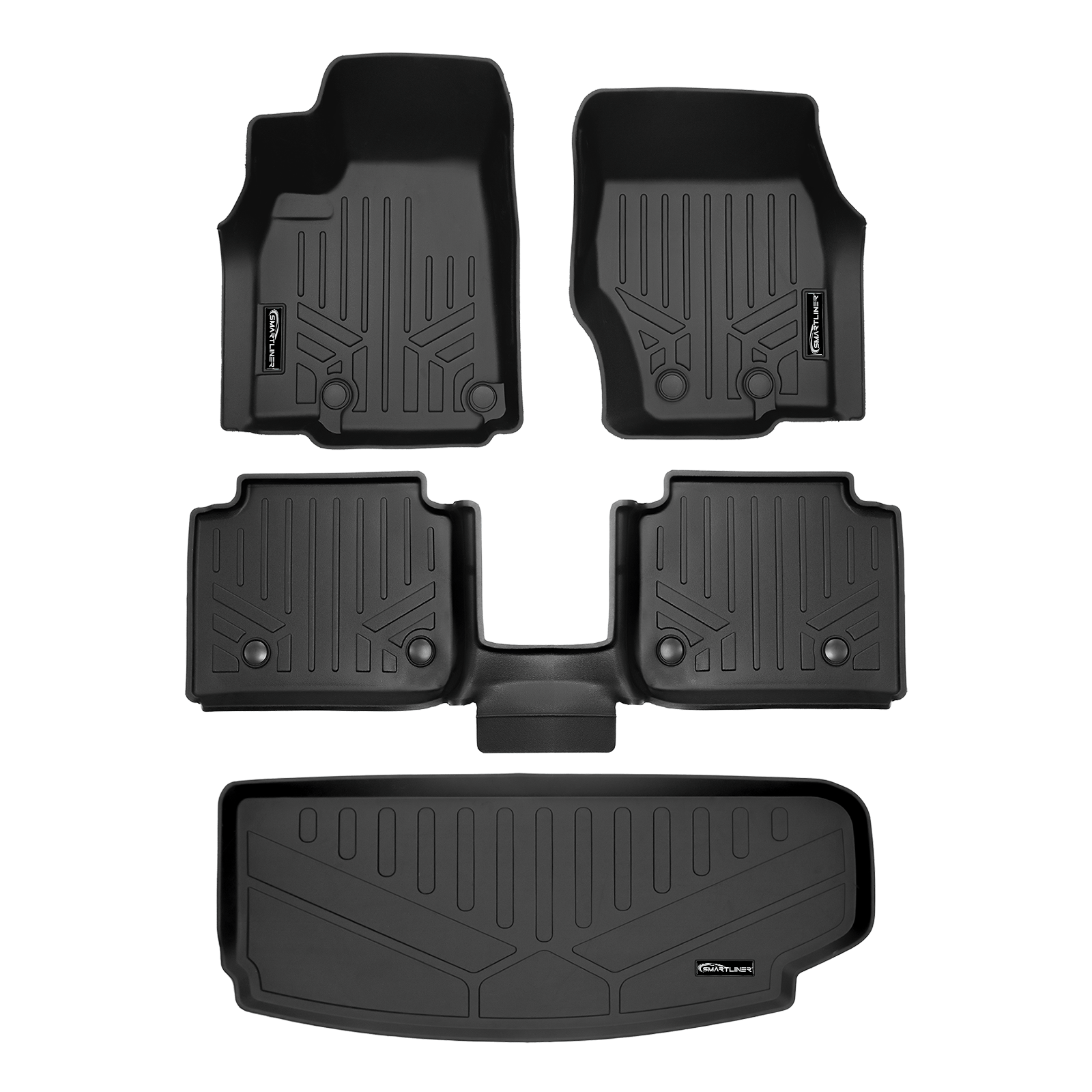 SMARTLINER Custom Fit Floor Liners For 2021-2025 Jeep Grand Cherokee L with 2nd Row Bucket Seats With Center Console