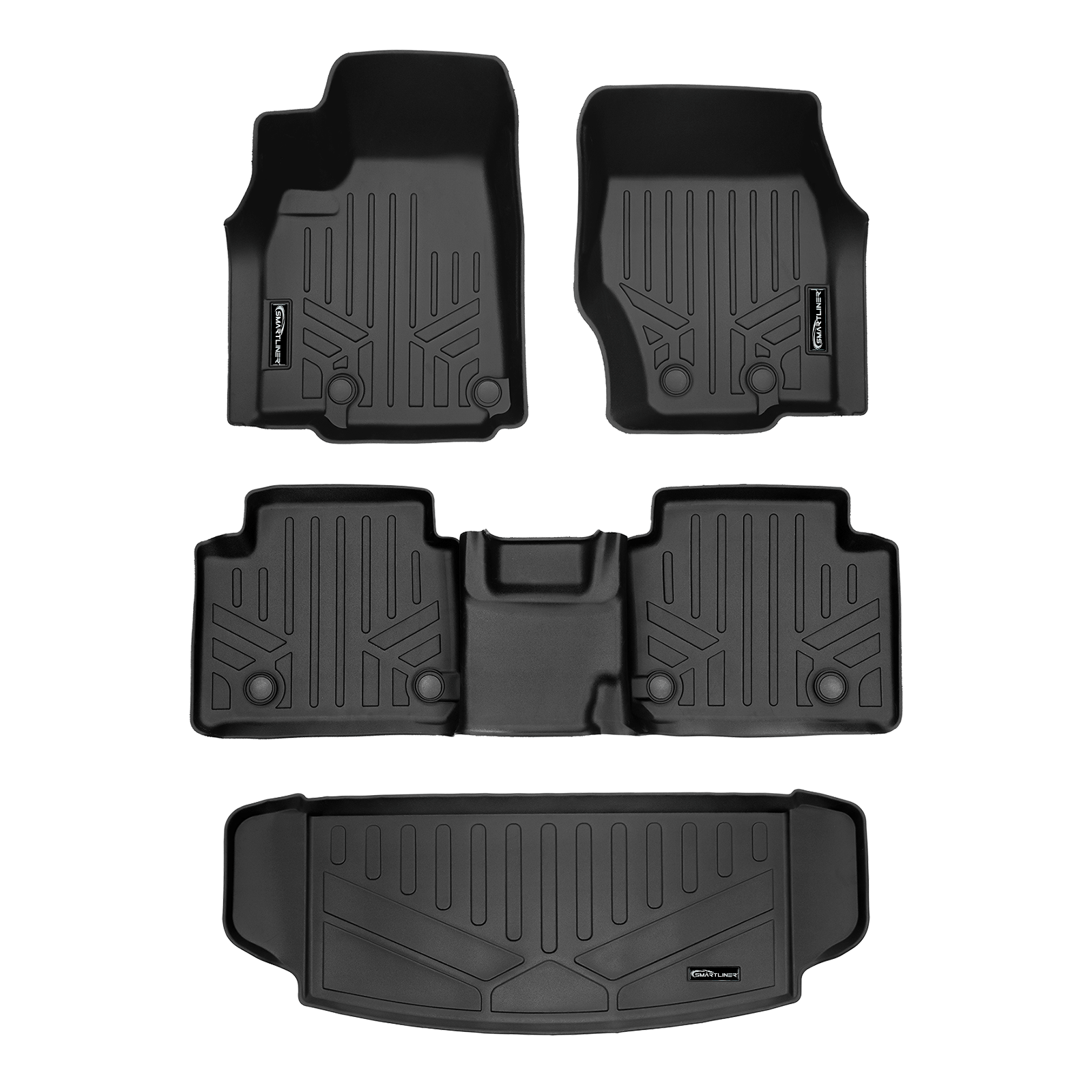 SMARTLINER Custom Fit Floor Liners For 2021-2025 Jeep Grand Cherokee L with 2nd Row Bucket Seats With Center Console (No subwoofer)