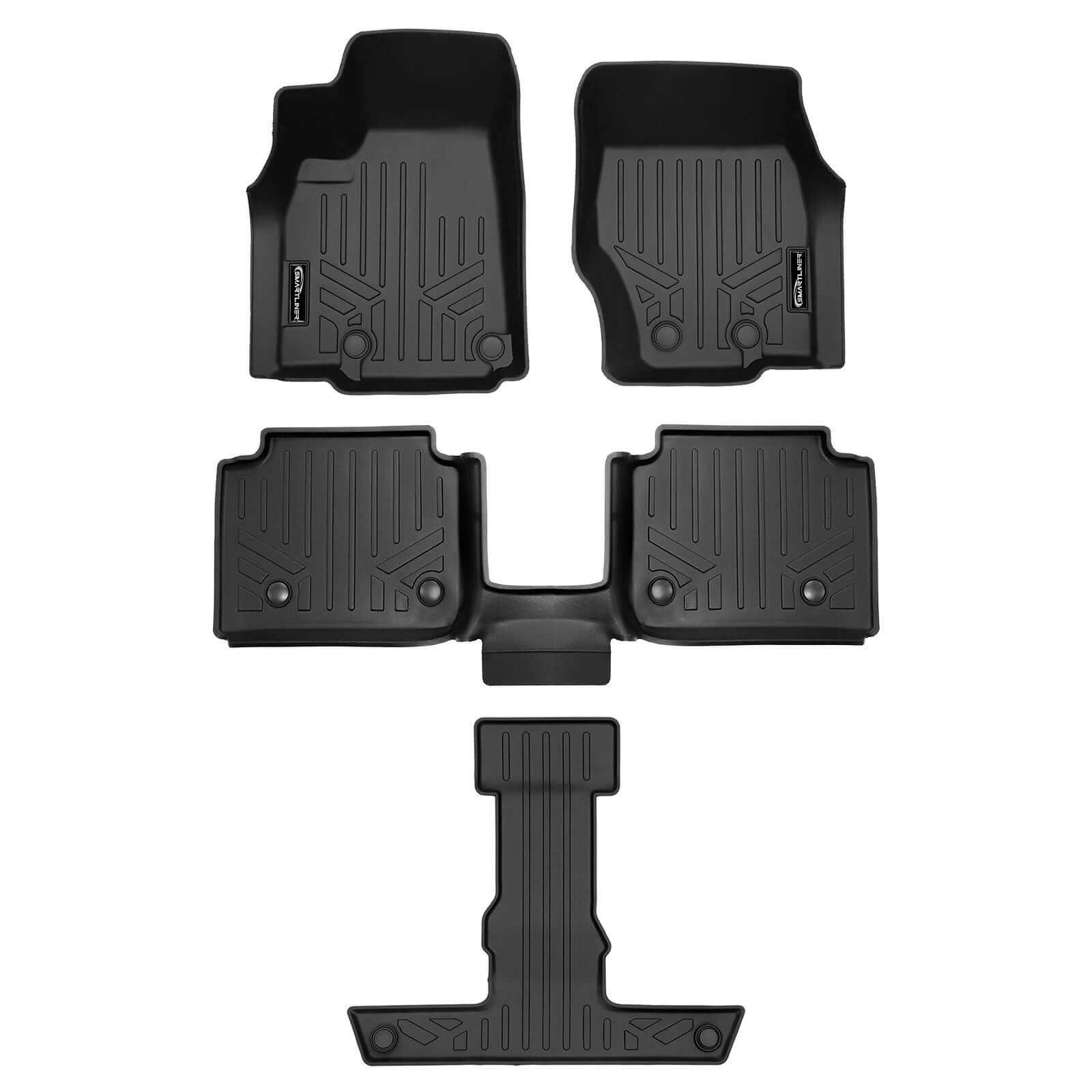 SMARTLINER Custom Fit Floor Liners For 2021-2025 Jeep Grand Cherokee L with 2nd Row Bucket Seats With Center Console (No subwoofer)