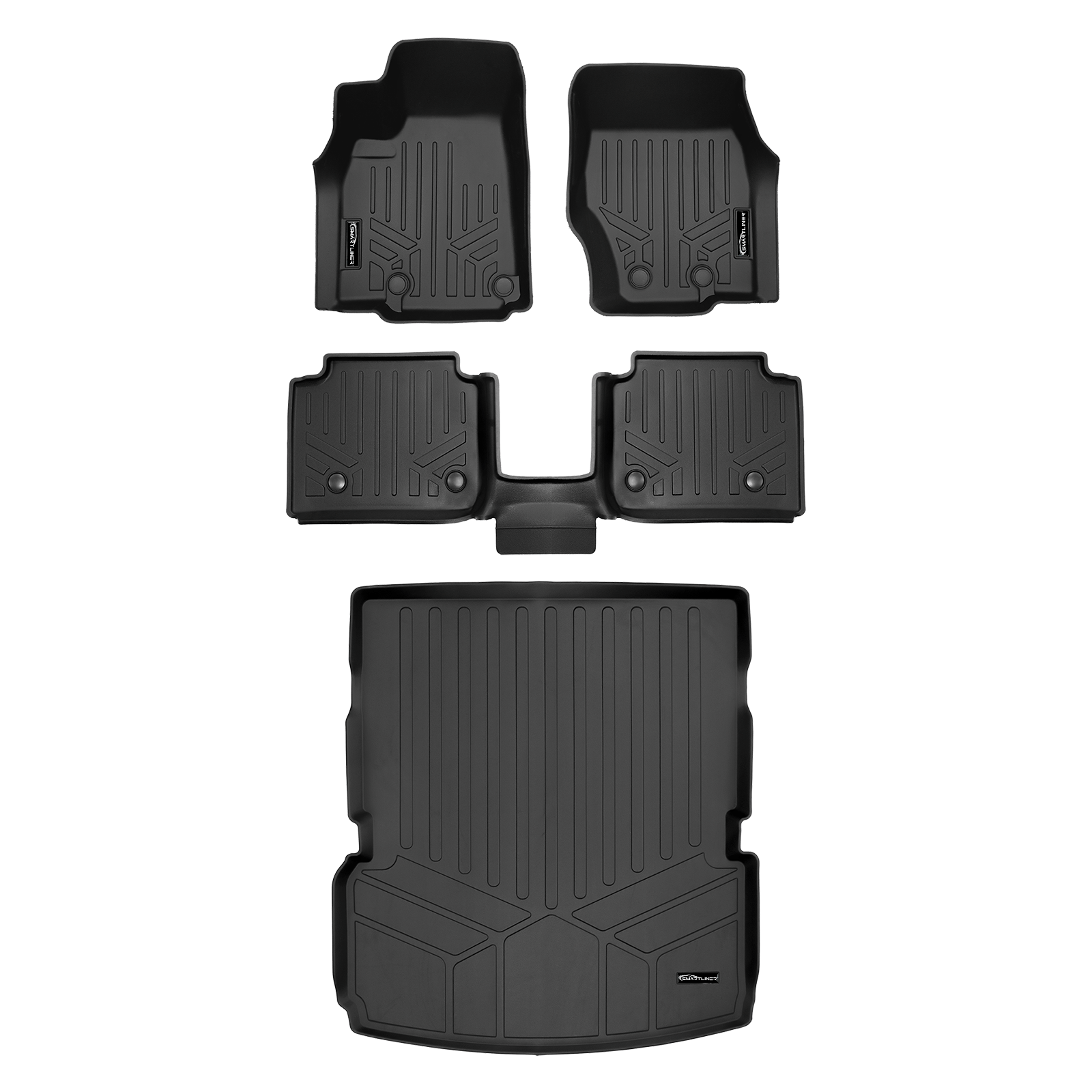 SMARTLINER Custom Fit Floor Liners For 2021-2025 Jeep Grand Cherokee L with 2nd Row Bucket Seats With Center Console