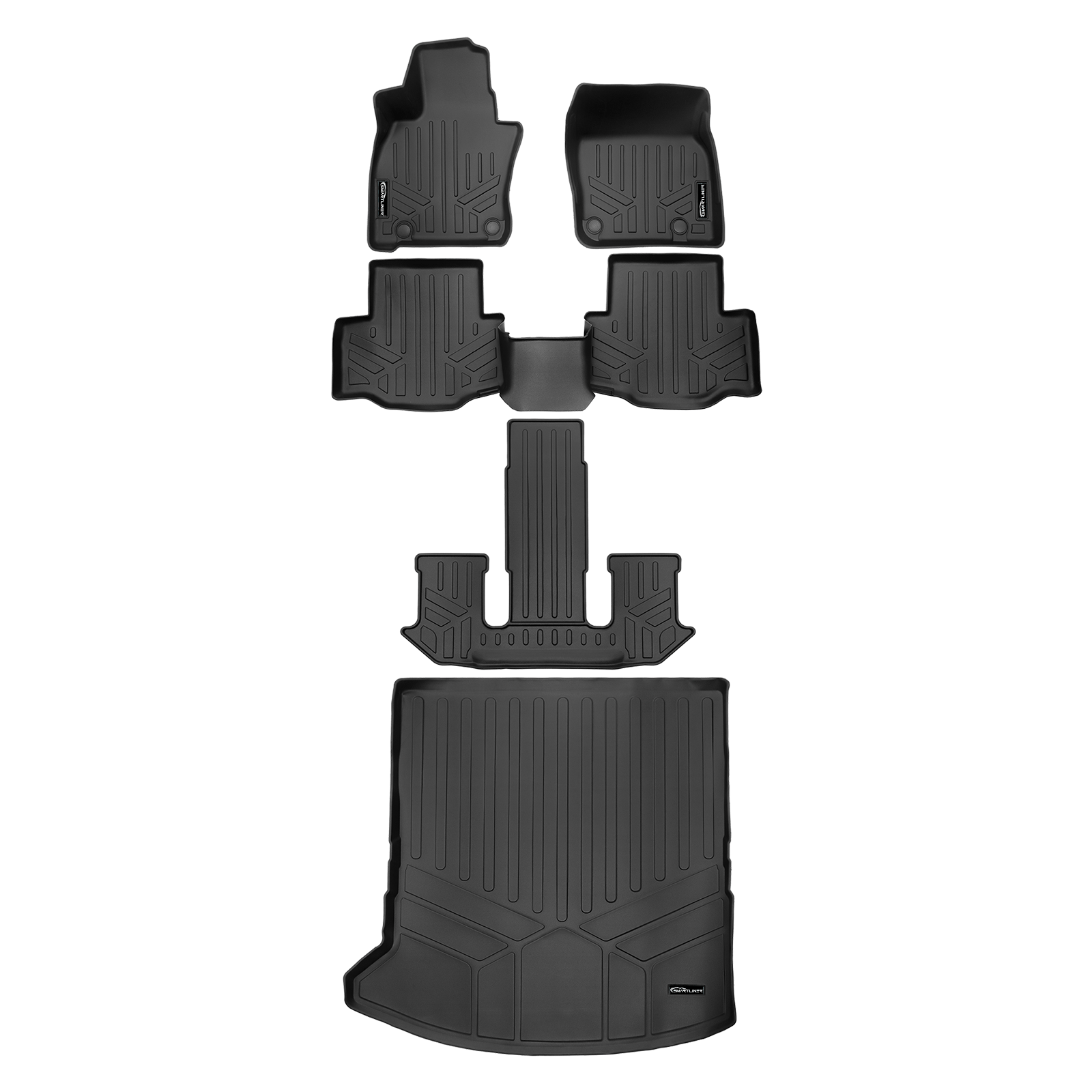 SMARTLINER Custom Fit Floor Liners For 2024-2025 Mazda CX-90 (Only Fits 2nd Row Bucket Seats With Center Console)