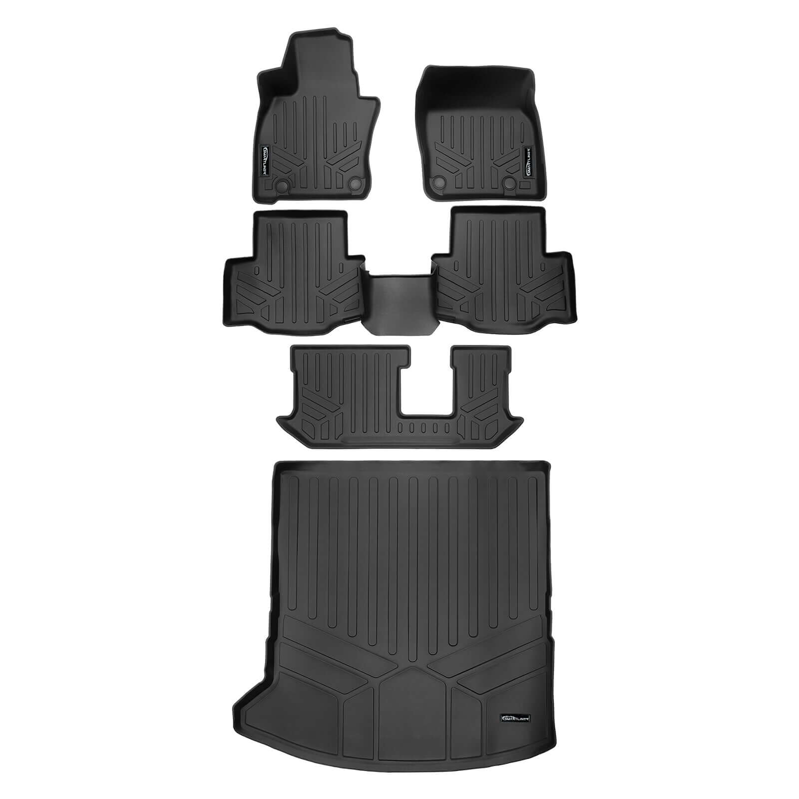 SMARTLINER Custom Fit Floor Liners For 2024-2025 Mazda CX-90 Plug-In Hybrid (Only Fits 2nd Row Bench)