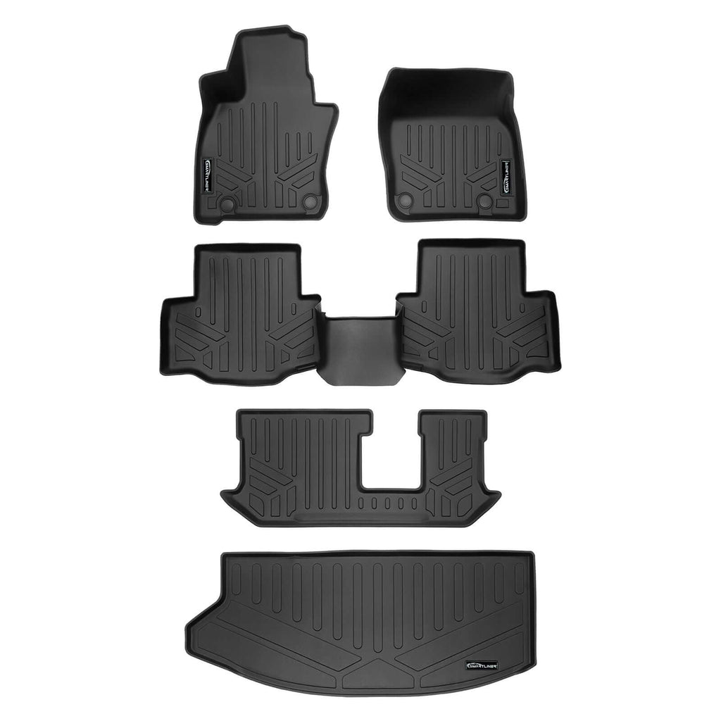 SMARTLINER Custom Fit Floor Liners For 2024-2025 Mazda CX-90 Plug-In Hybrid (Only Fits 2nd Row Bucket Seats With No Center Console)