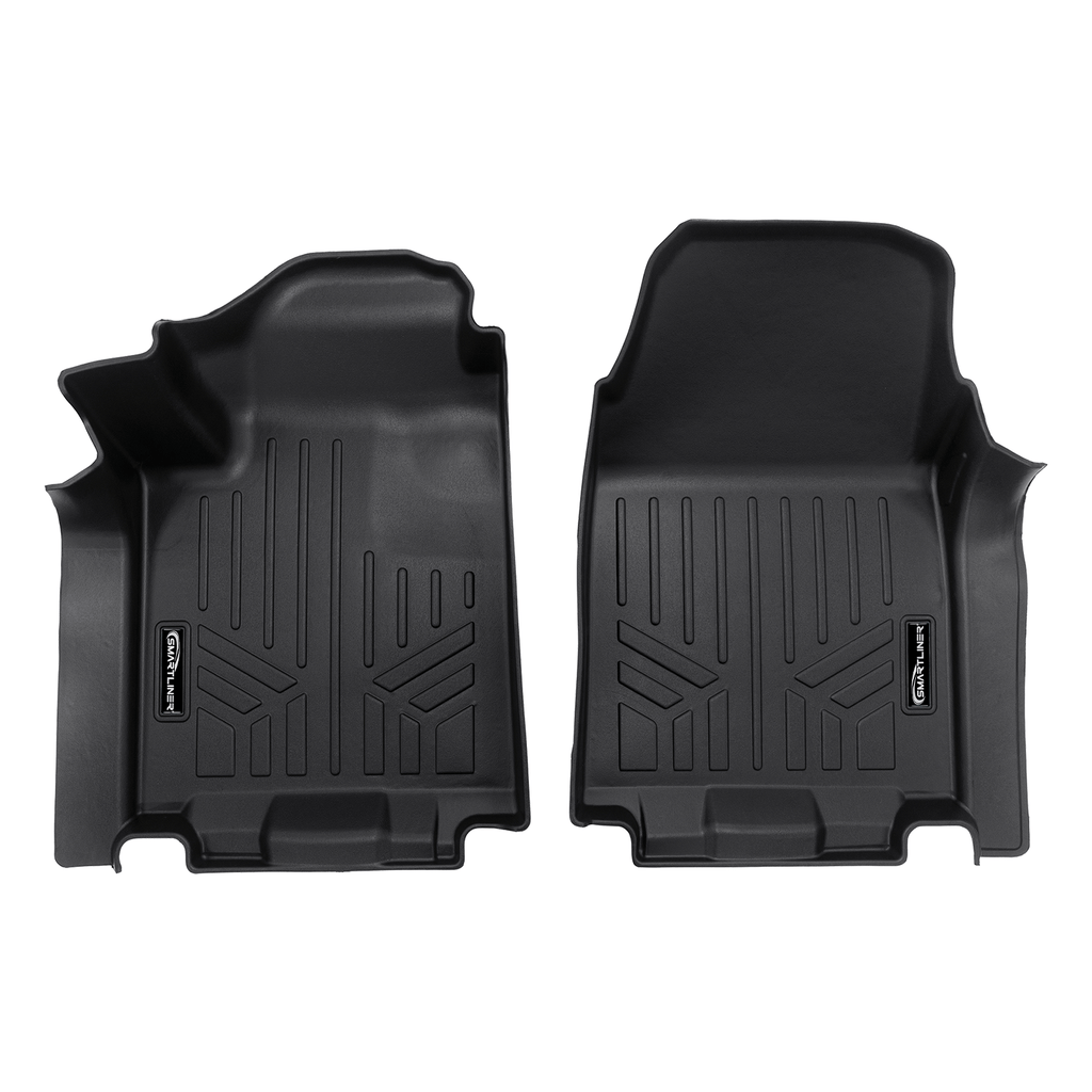 SMARTLINER Custom Fit Floor Mat Liner Set Compatible With 2024 Chevrolet Silverado EV Fits Vinyl floor Bucket Seat models, 3WR (Work Truck Trim)