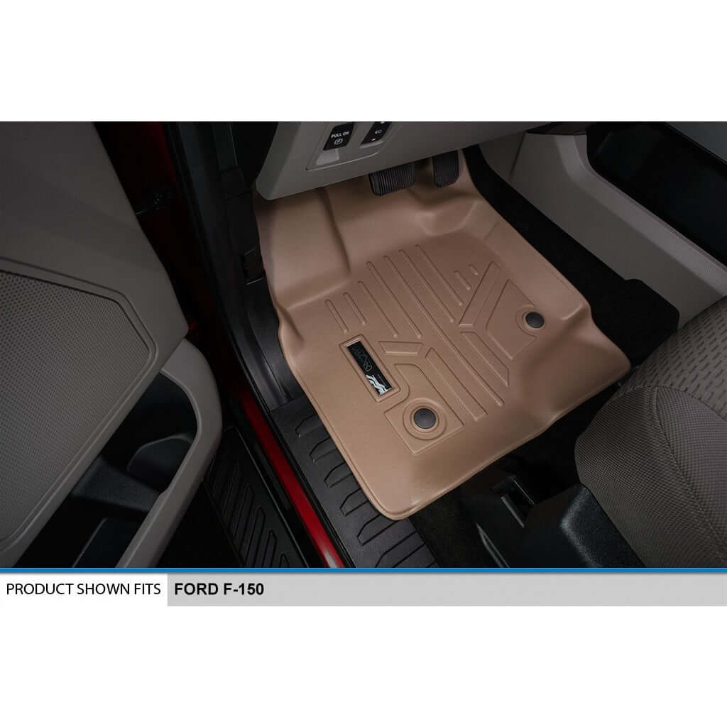 SmartCoverage™ Custom Fit Floor Liners For 2015-2025 Ford F-150 SuperCrew Cab with 1st Row Bucket Seats No underseat Storage