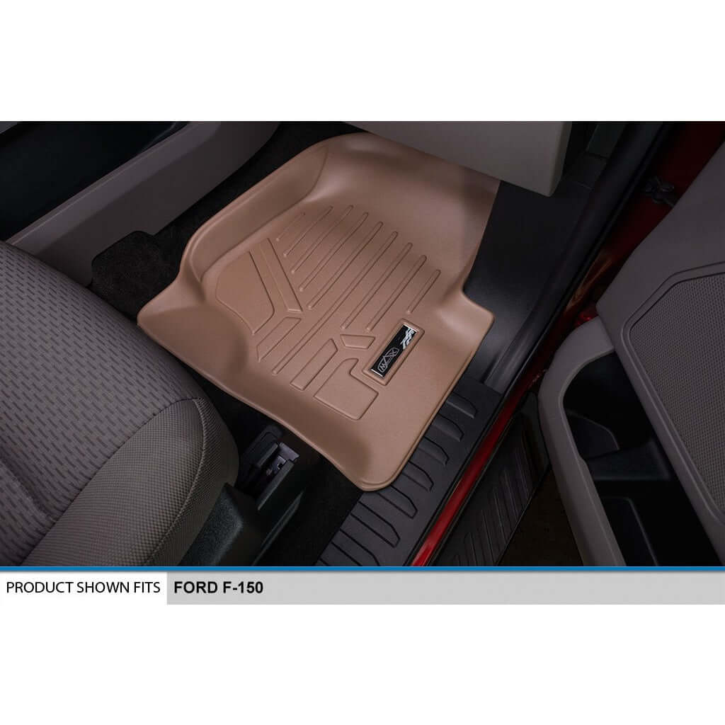SmartCoverage™ Custom Fit Floor Liners For 2015-2025 Ford F-150 SuperCrew Cab with 1st Row Bucket Seats No underseat Storage