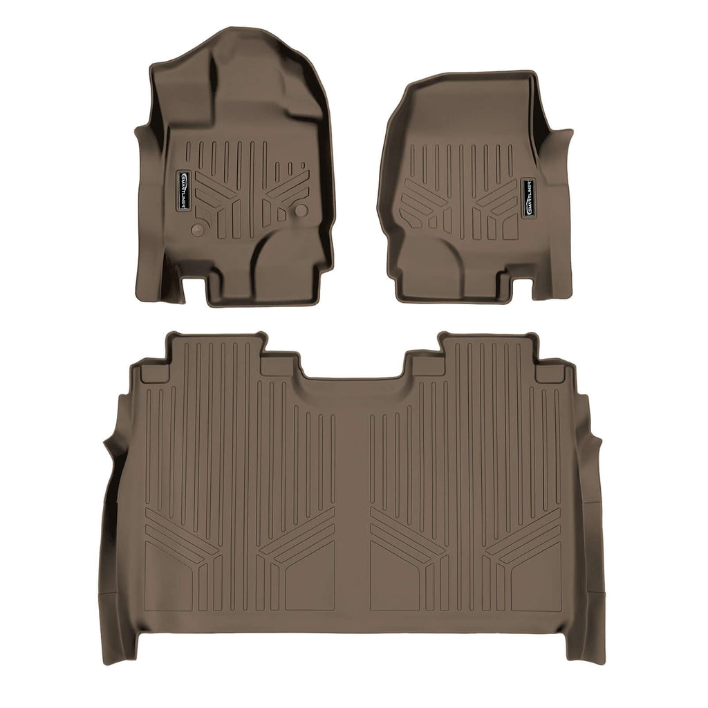 SmartCoverage™ Custom Fit Floor Liners For 2015-2025 Ford F-150 SuperCrew Cab with 1st Row Bucket Seats (Vinyl Flooring)
