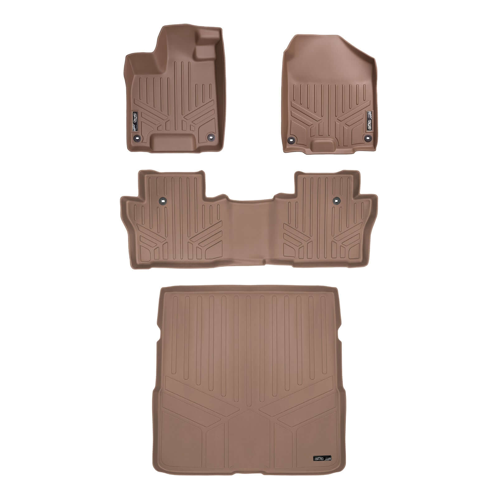 SMARTLINER Custom Fit Floor Liners For 2016-2022 Honda Pilot (8 Passenger Model)