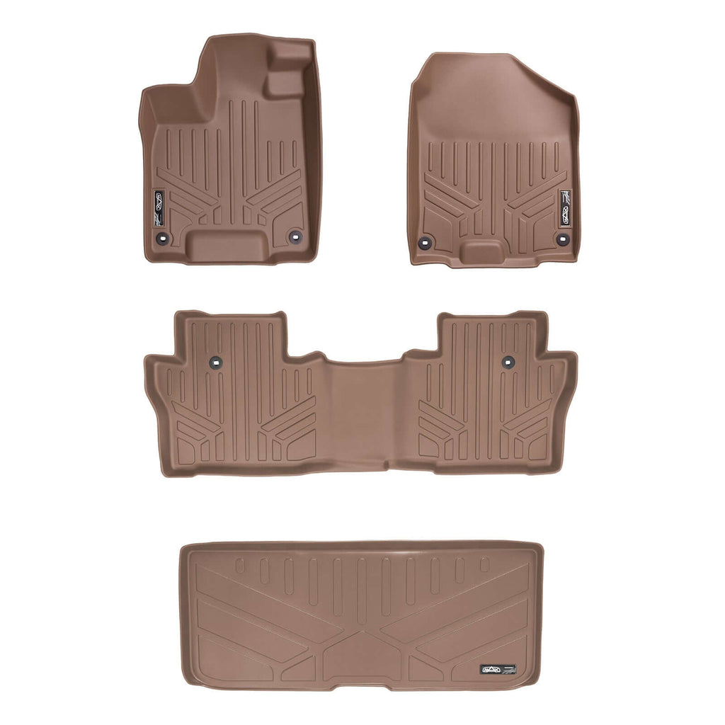 SMARTLINER Custom Fit Floor Liners For 2016-2022 Honda Pilot (7 Passenger Model)