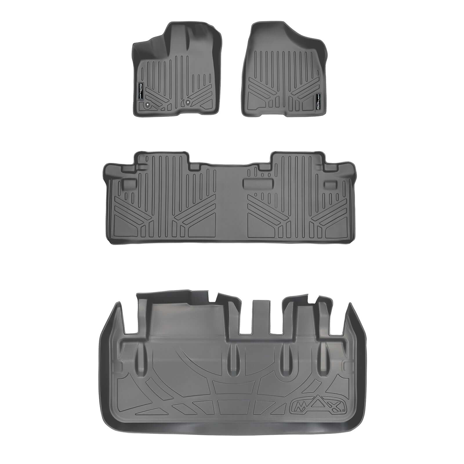 SMARTLINER Custom Fit Floor Liners For 2011-2012 Toyota Sienna (8 Passenger Model)