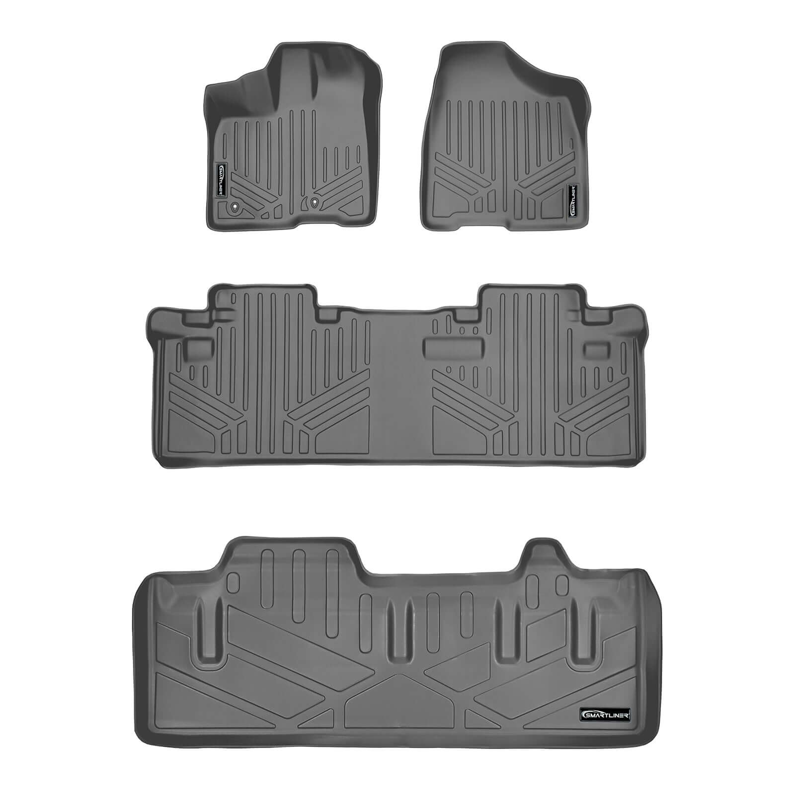 SMARTLINER Custom Fit Floor Liners For 2011-2012 Sienna (8 Passenger Model with Power Folding 3rd Row Seats)