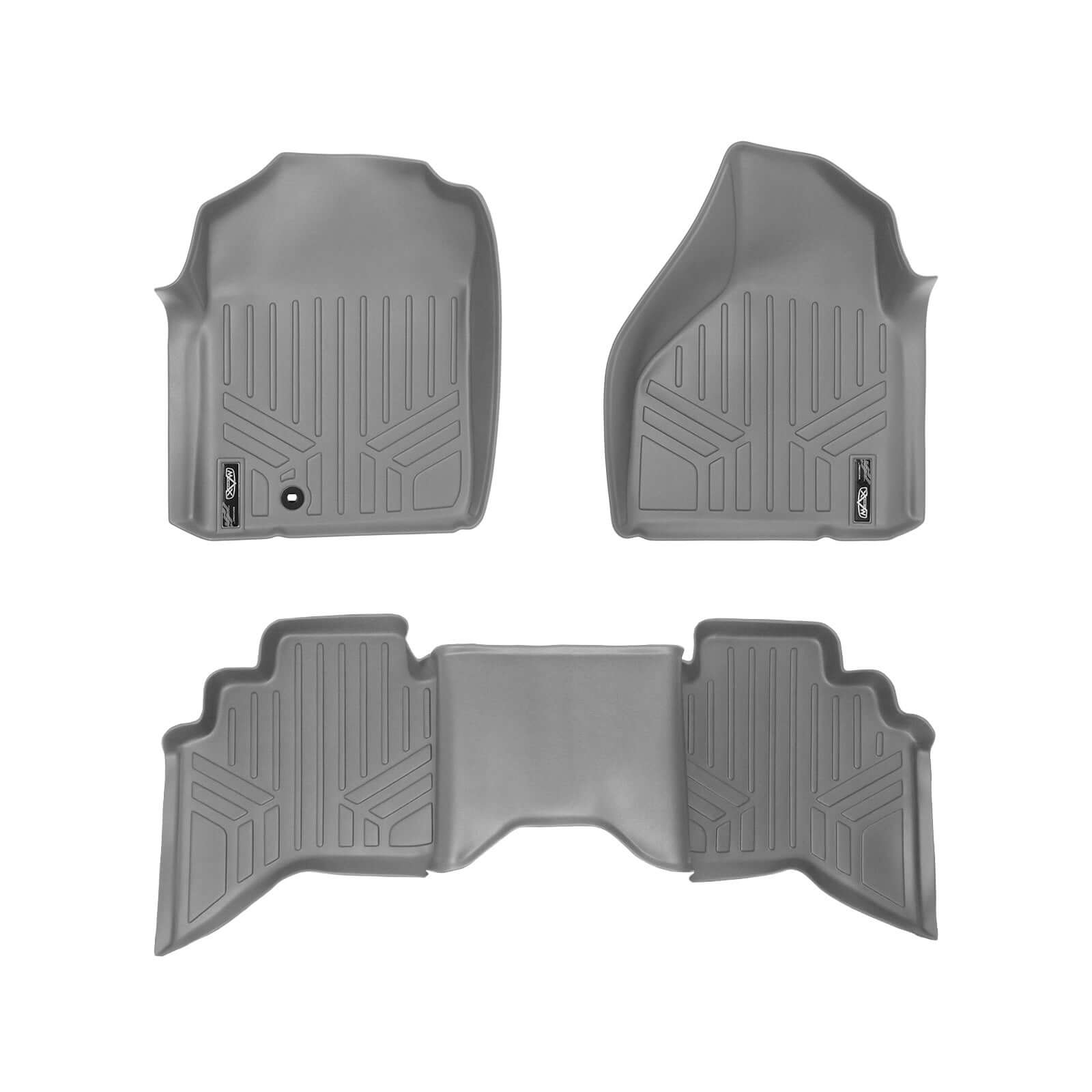 SMARTLINER Custom Fit Floor Liners For 2002-2008 Dodge Ram 1500 Quad Cab / 2003-2009 Ram 2500/3500 Quad Cab Bench seat With OTH Coverage