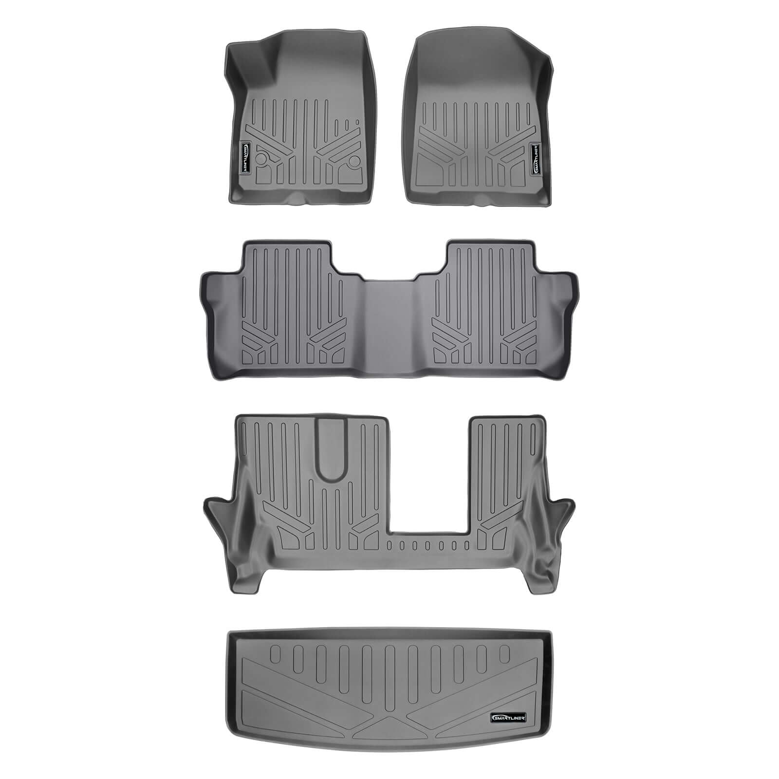 SMARTLINER Custom Fit Floor Liners For 2020-2025 Cadillac XT6 with 2nd Row Bench Seat