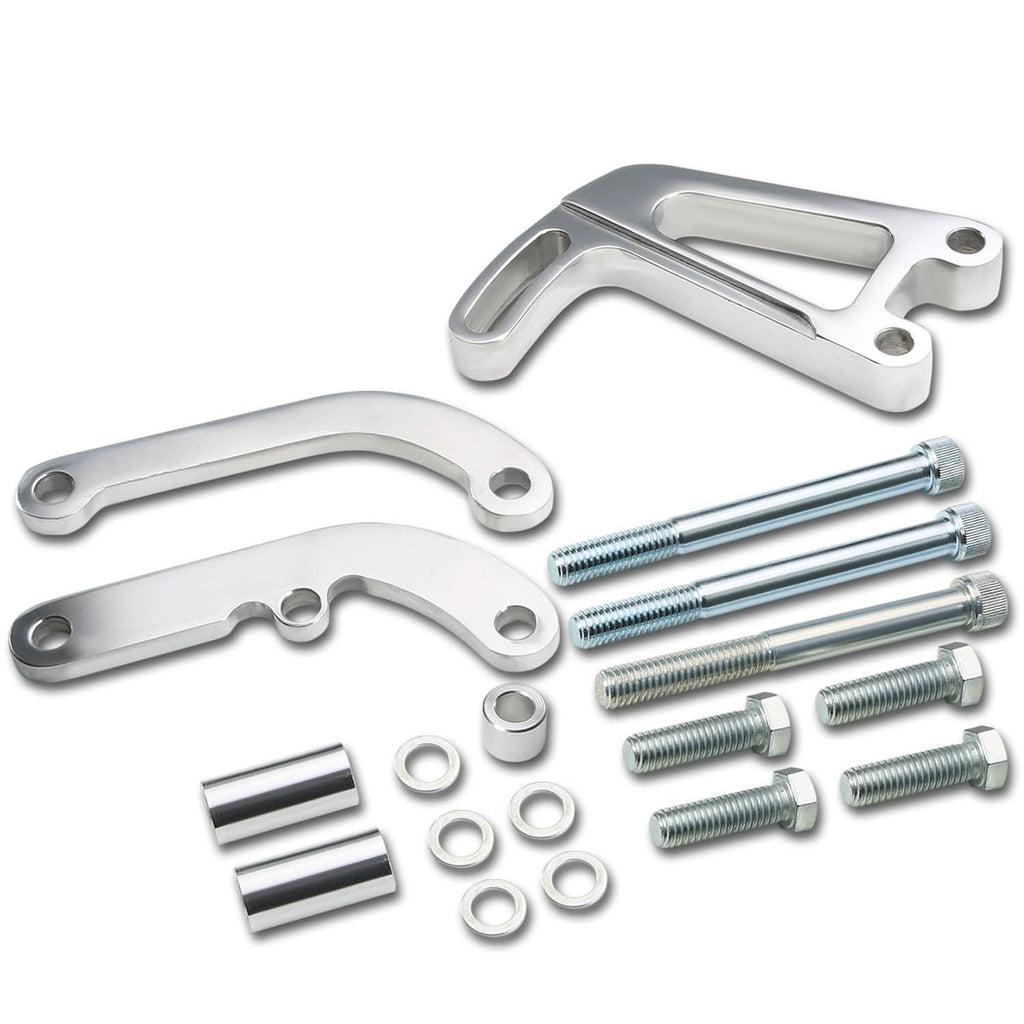 1955-2000 Chevrolet SBC Bracket Set - Polished Aluminum Chrome