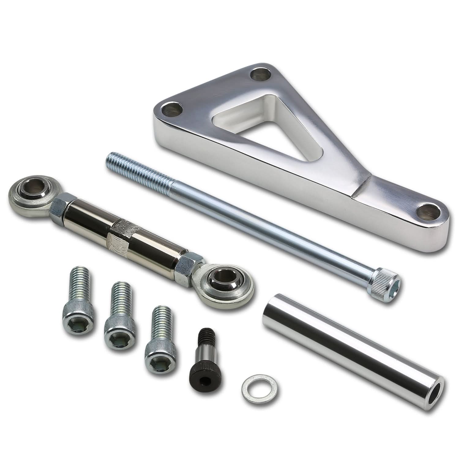 Chevrolet SBC Long Water Pump Alternator Bracket Set - Chrome