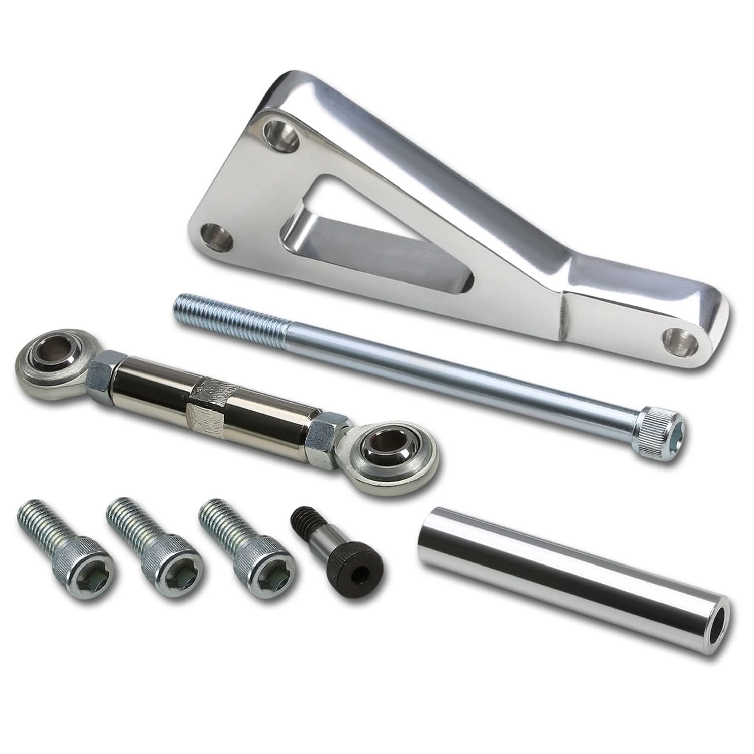Chevrolet SBC Long Water Pump Alternator Bracket Set - Chrome