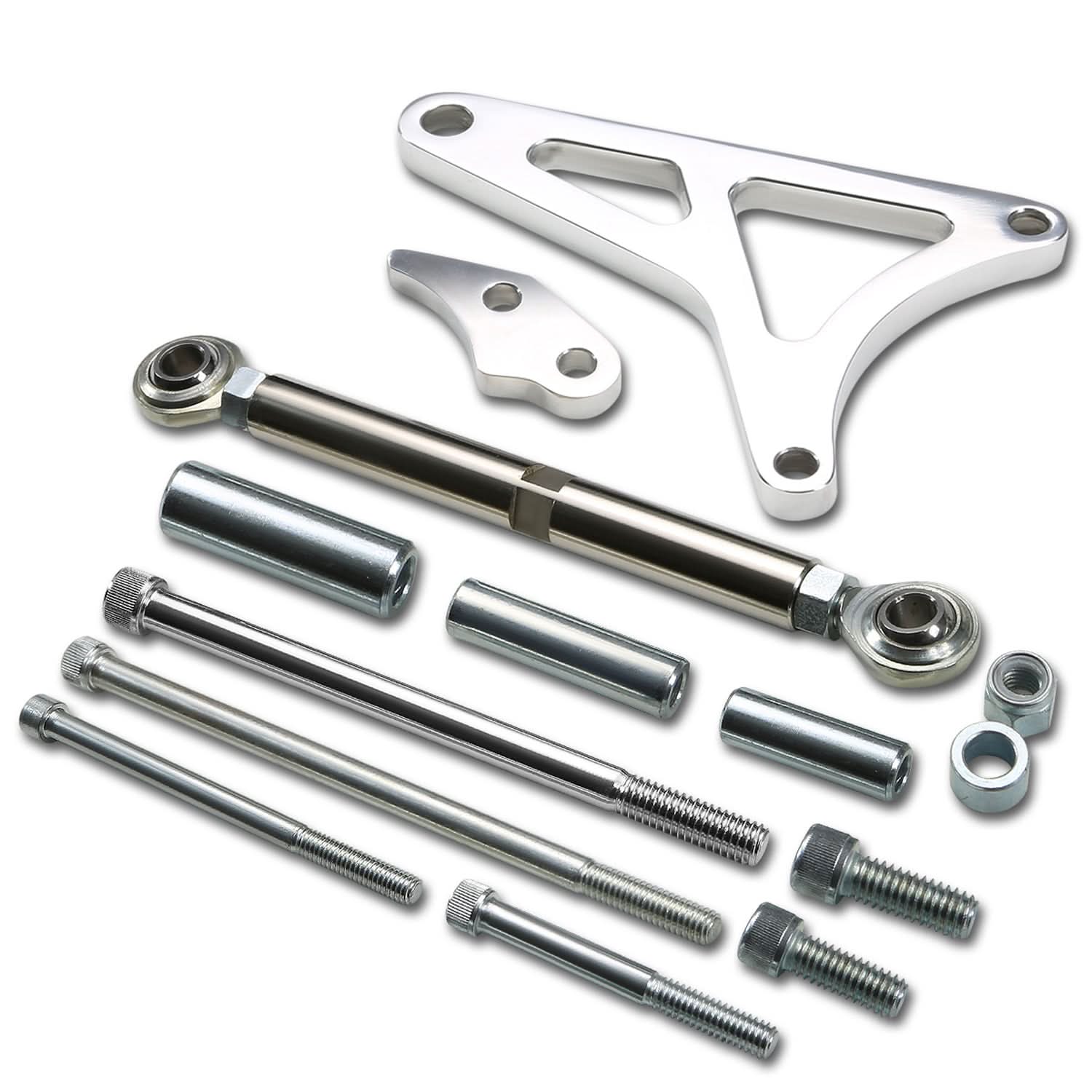 Ford SBF 351W Windsor Chrome Alternator Bracket Set