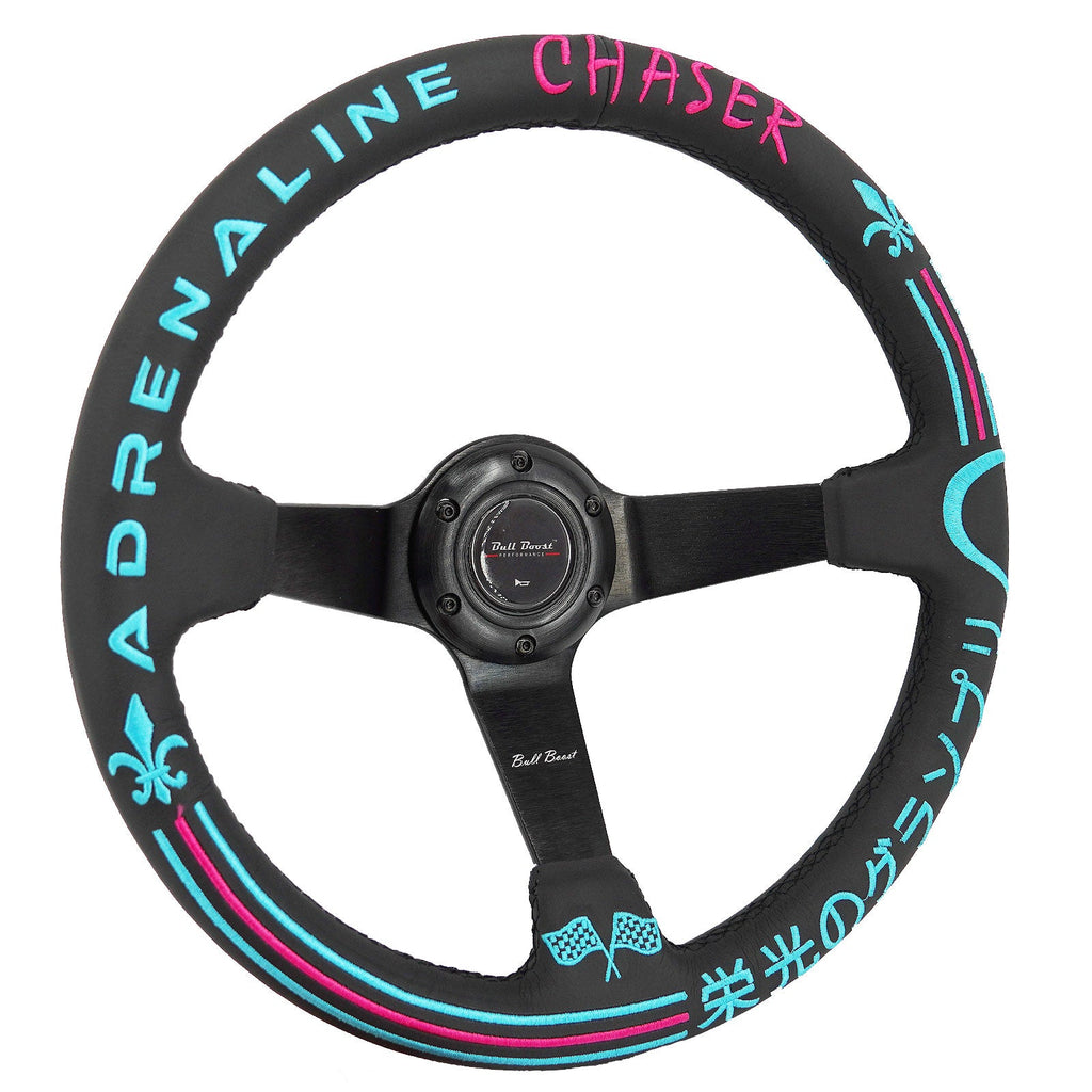 Universal Adrenaline Chase 350mm 3"Deep Dish 6-Bolt Steering Wheel | 150 Entries - Bull Boost Performance
