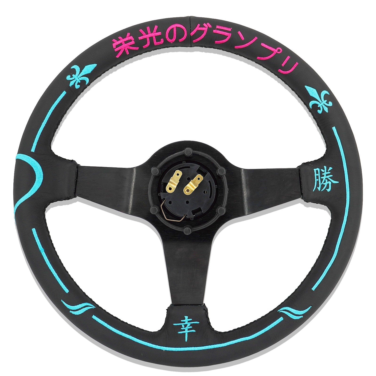 350mm Steering Wheel + Short Hub Adapter Kit For Mazda Miata RX-7 RX-8 MX-3 MX-6 - Bull Boost Performance