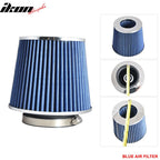 Universal Fitment 3.5 In Race Performance Cold Air Intake Filter Blue