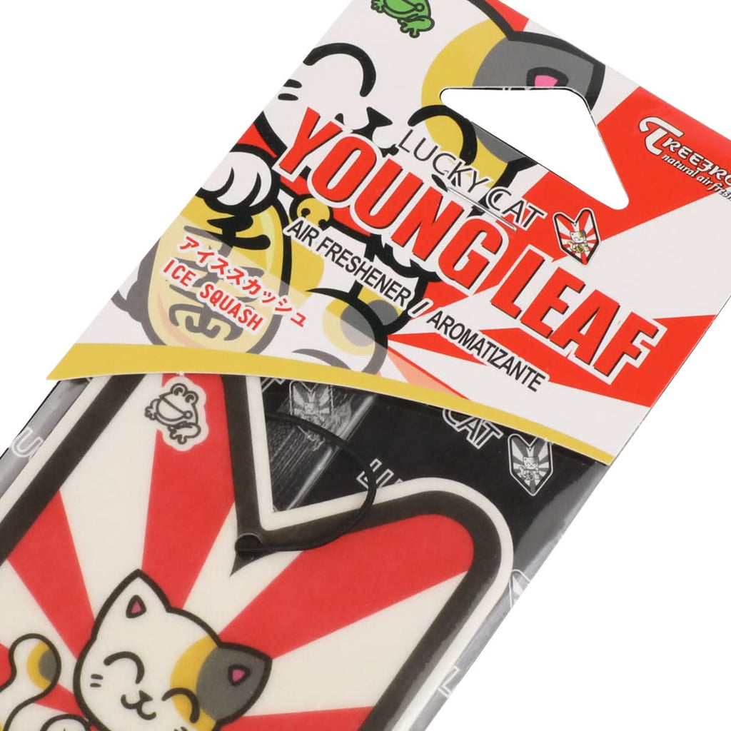 Lucky Cat Ice Squash Paper Hanging Air Freshener - Young Leaf