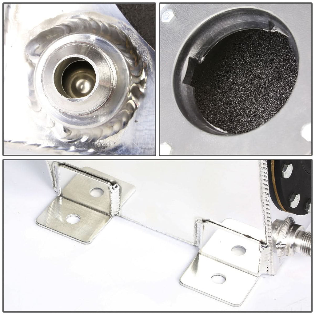1 Gallon Aluminum Fuel Cell Gas Tank - Polished Bottom Feed