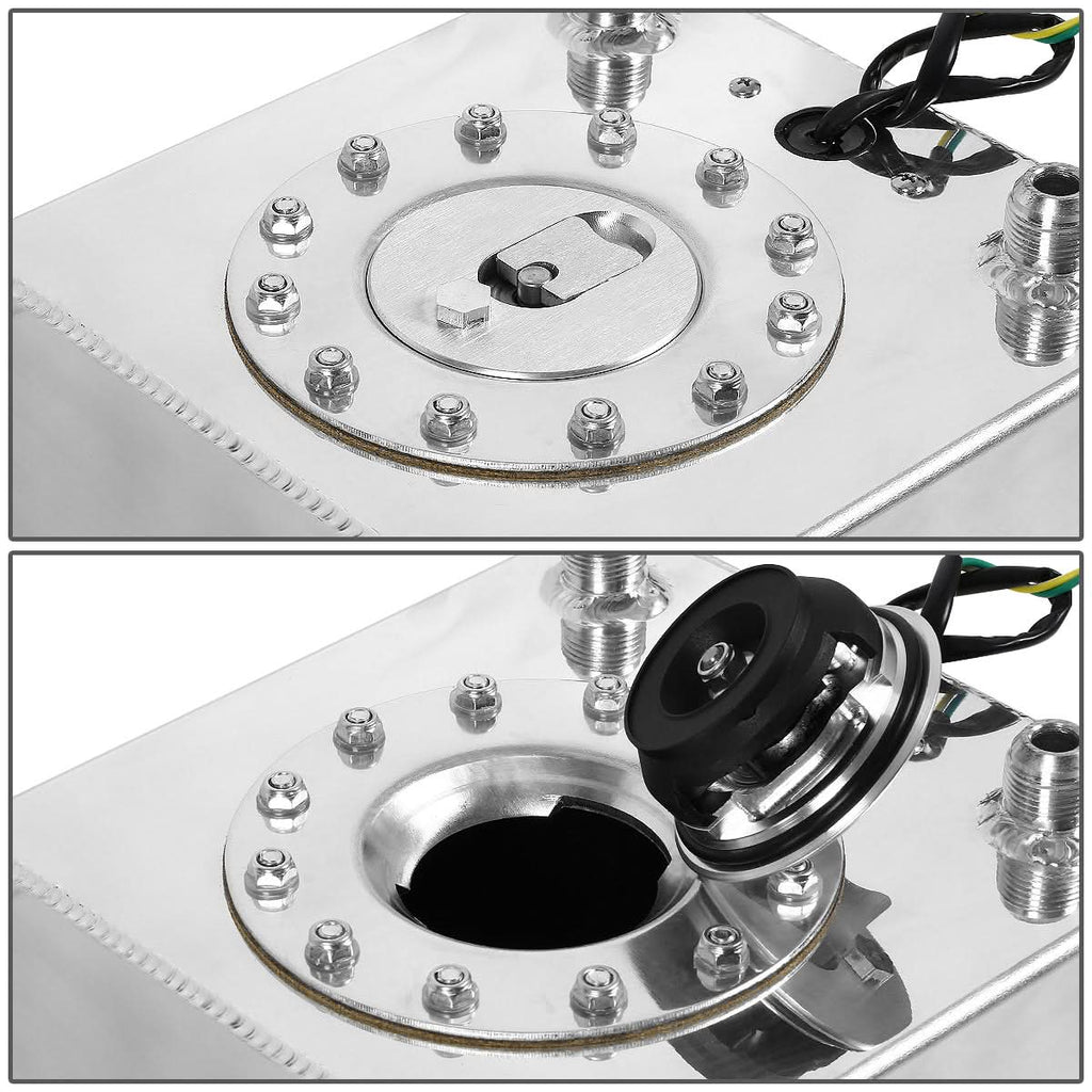 2.5 Gallon Aluminum Fuel Cell Gas Tank with Level Sender - Polished