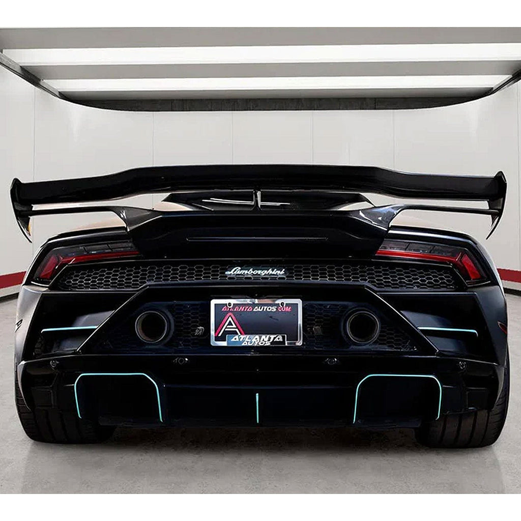 VRS Style Dry Carbon Fiber Rear Wing with Base Panel for Lamborghini Huracan LP580 LP610 EVO - Bull Boost Performance