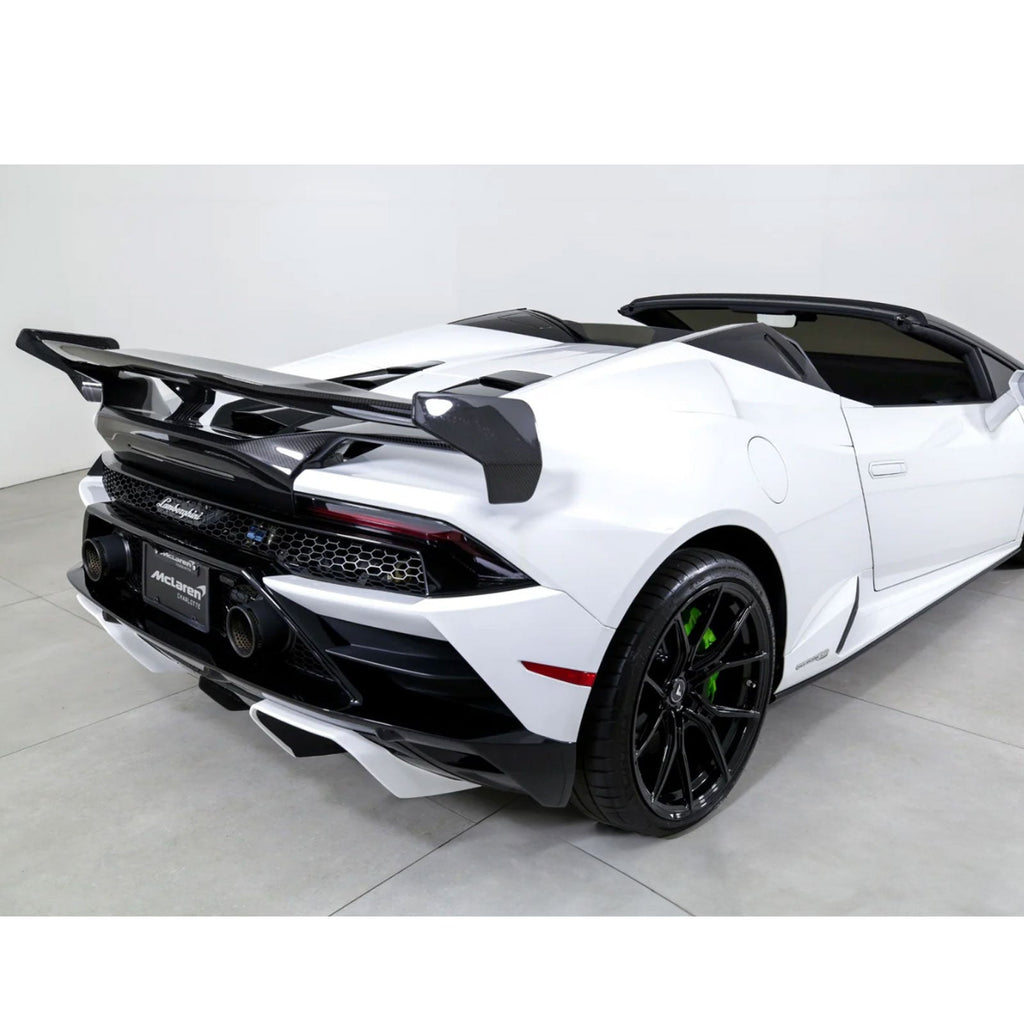 VRS Style Dry Carbon Fiber Rear Wing with Base Panel for Lamborghini Huracan LP580 LP610 EVO - Bull Boost Performance
