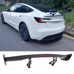 Universal JDM GT Style Carbon Fiber Print Trunk Spoiler ABS w/ Light