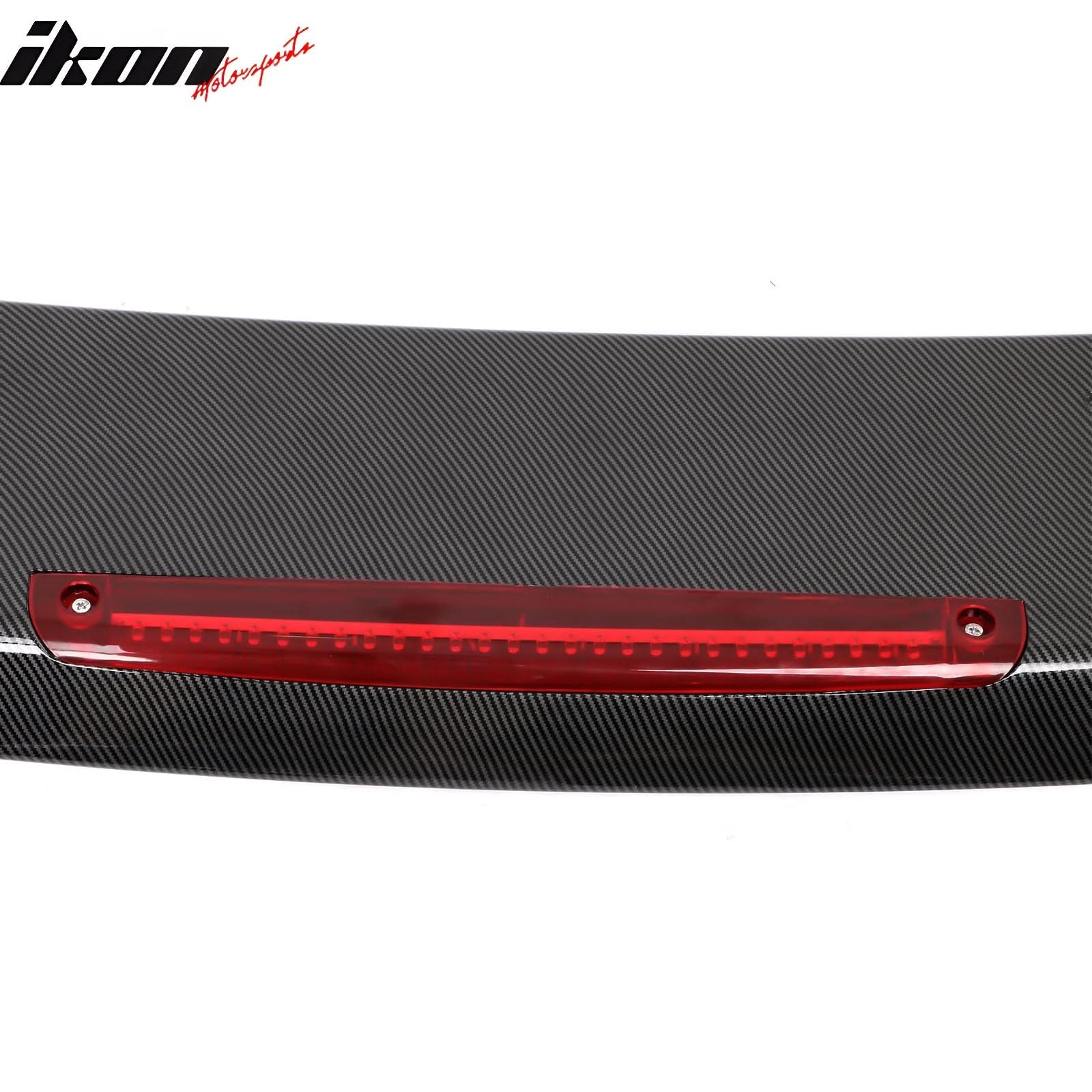 Universal JDM GT Style Carbon Fiber Print Trunk Spoiler ABS w/ Light