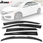 2016-2021 Honda Civic X 10th Gen Roof Spoiler MUG Window Visor Chrome